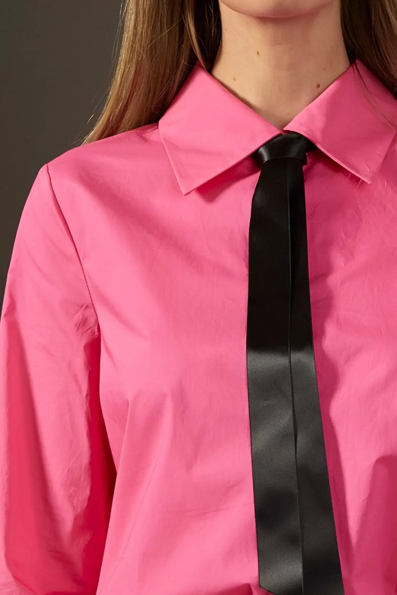 Online Accent Collar Poplin Dress Shirt Tops | Career Closet