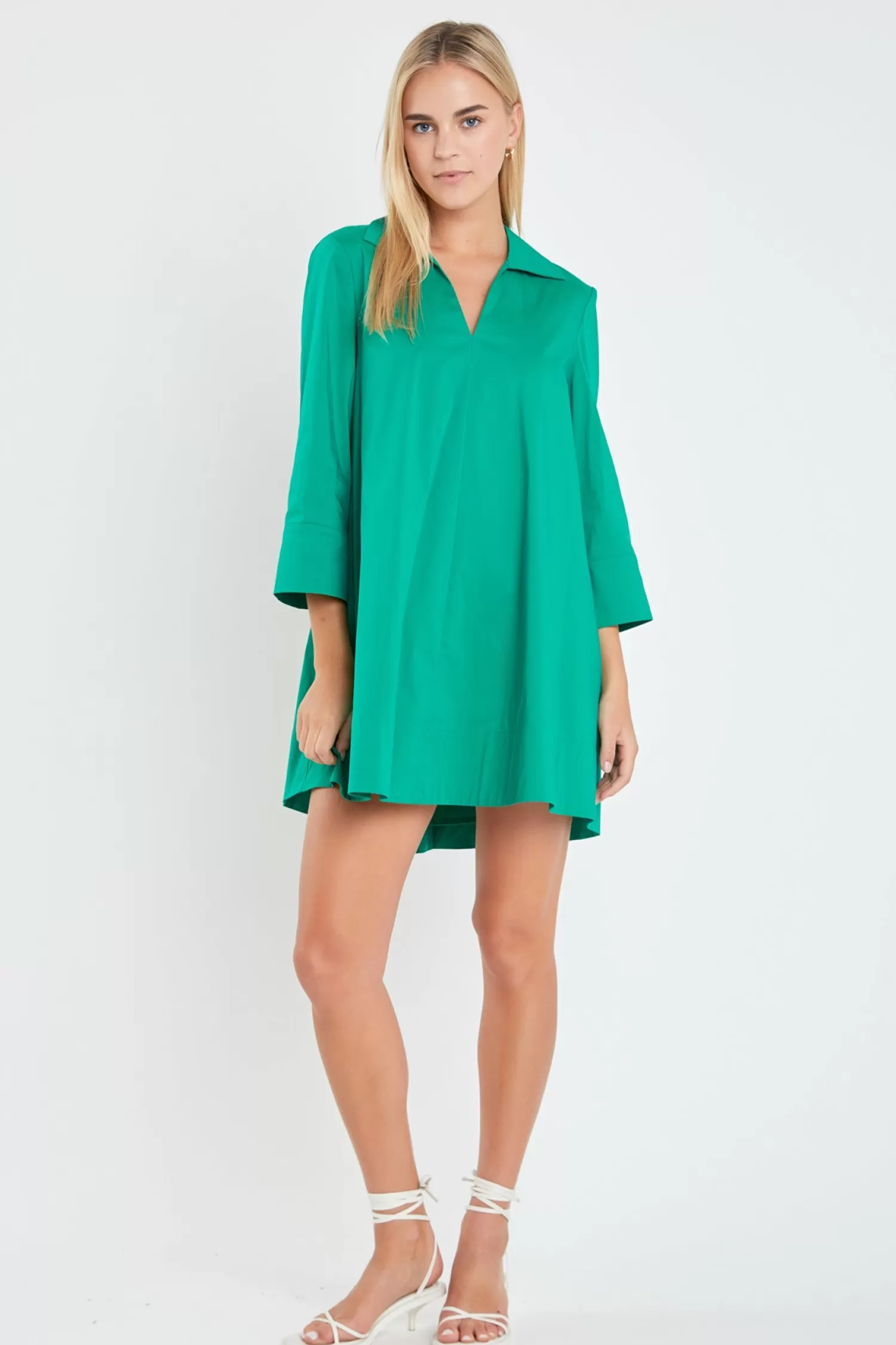 Fashion A-Line Kaftan Collar Dress Mini Dresses | Dresses