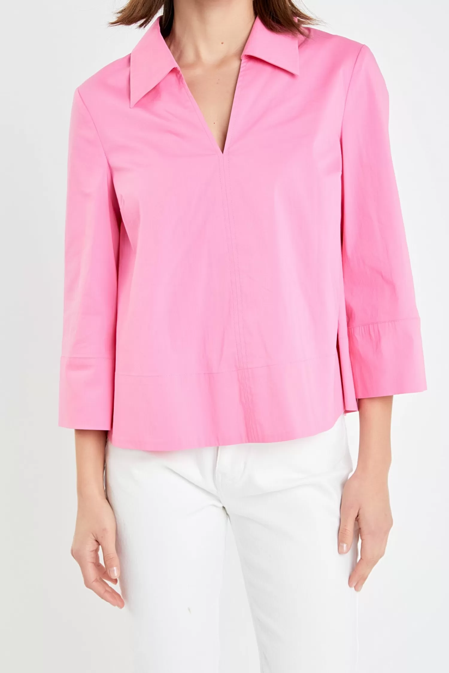 Discount A-Line Kaftan Collar Top Tops