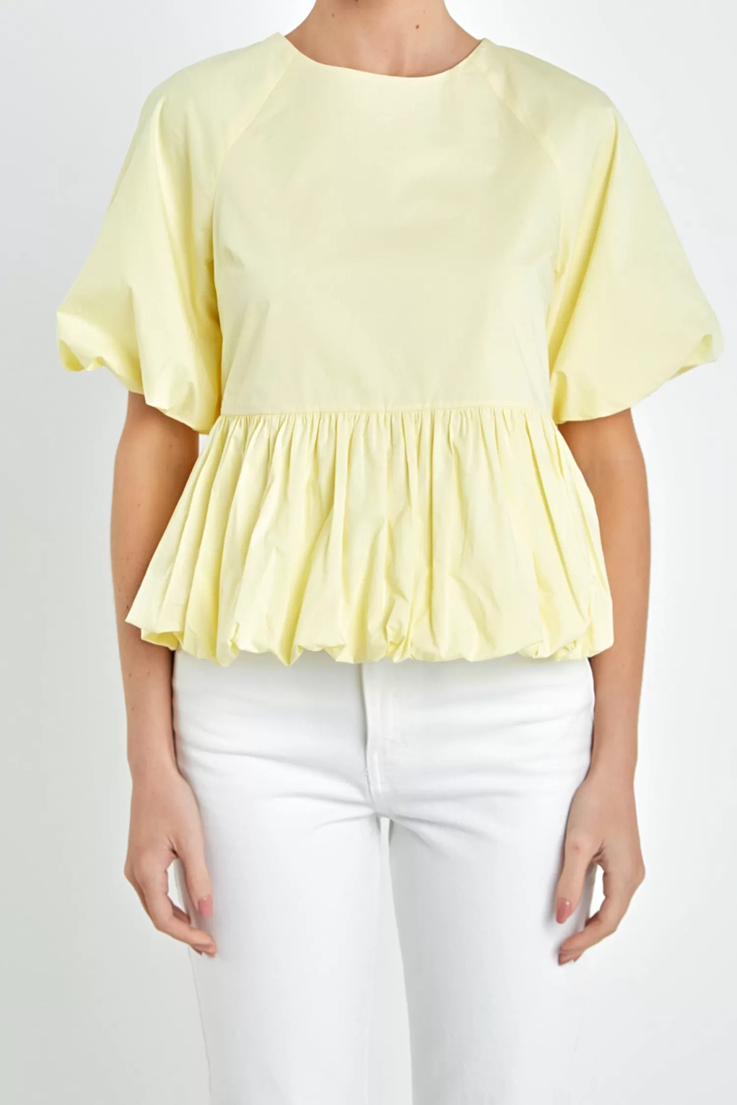 Fashion Balloon Poplin Top Frills And Thrills | Puff Sleeve Perfection