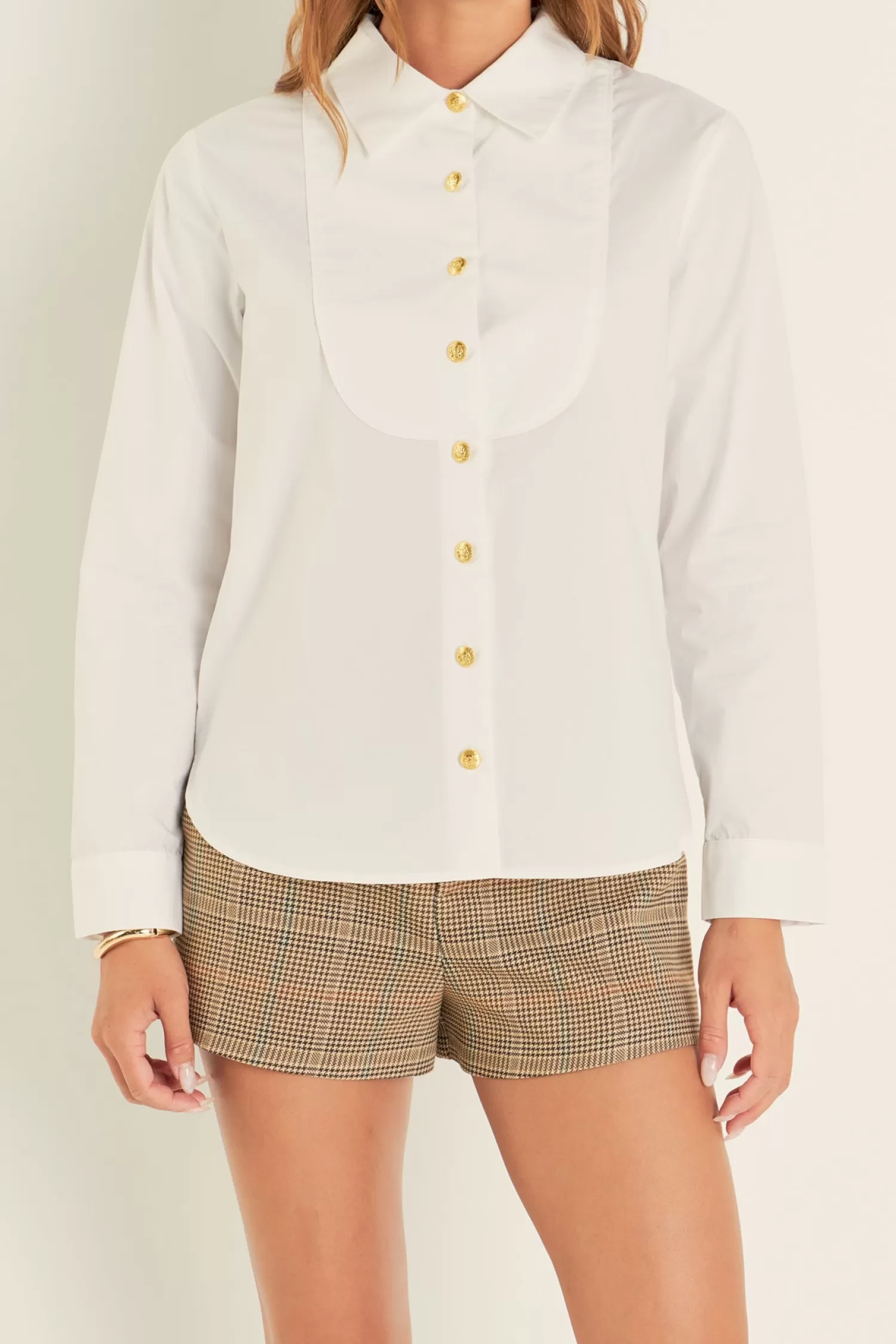 Online Bib Collar Detailed Shirt Tops