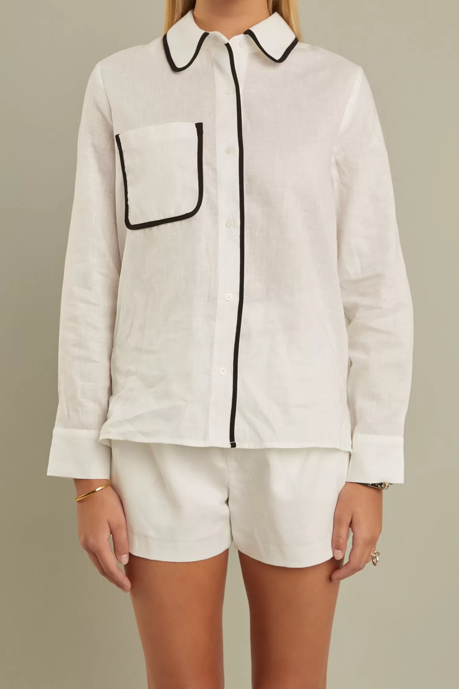 Clearance Binding Linen Shirt Best Sellers | Tops