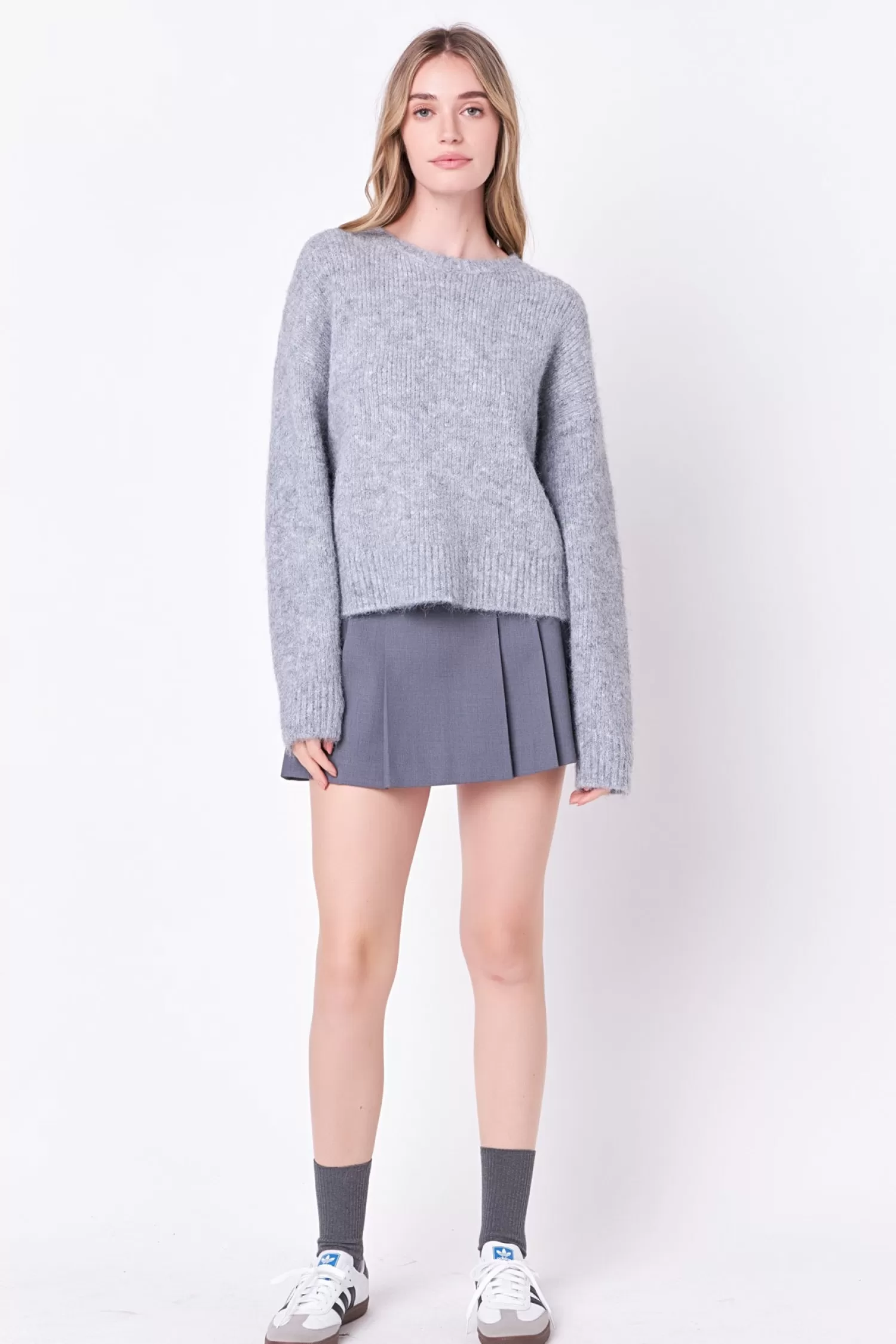 Cheap Blend Cropped Fuzzy Sweater Career Closet | Sweaters & Knits