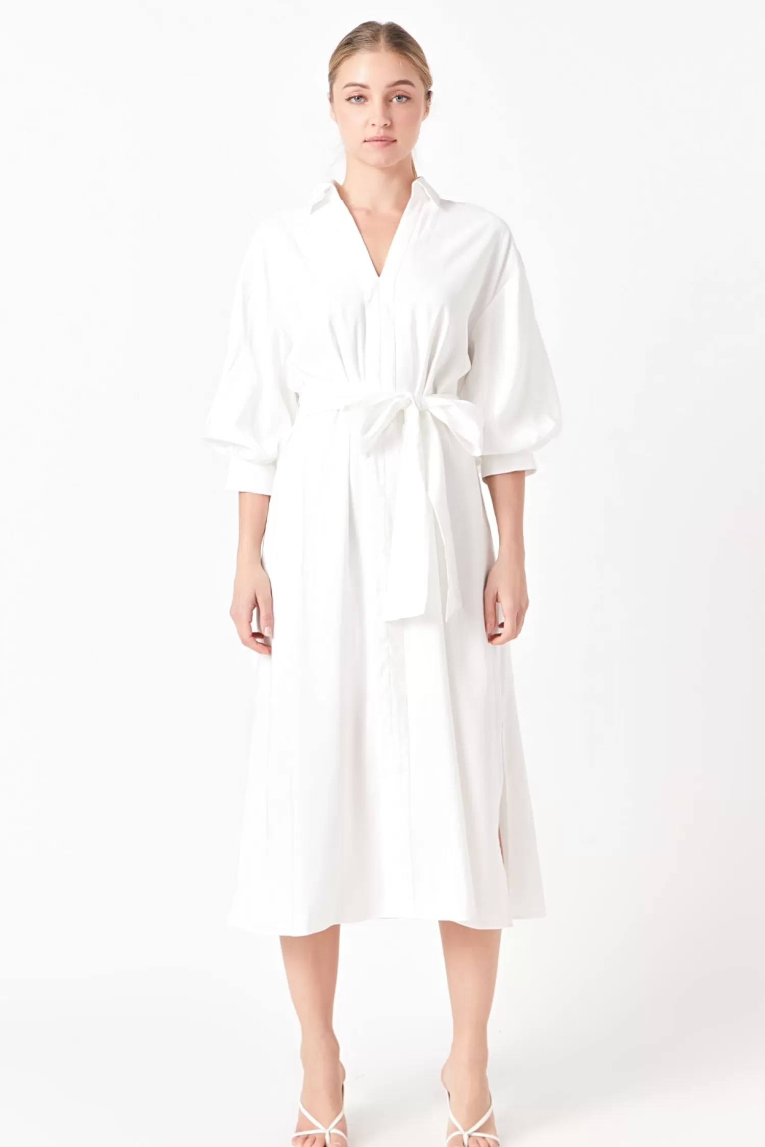 Sale Blouson Sleeve Shirt Midi Dress Date Night Dreams | Bridal Shower Glam