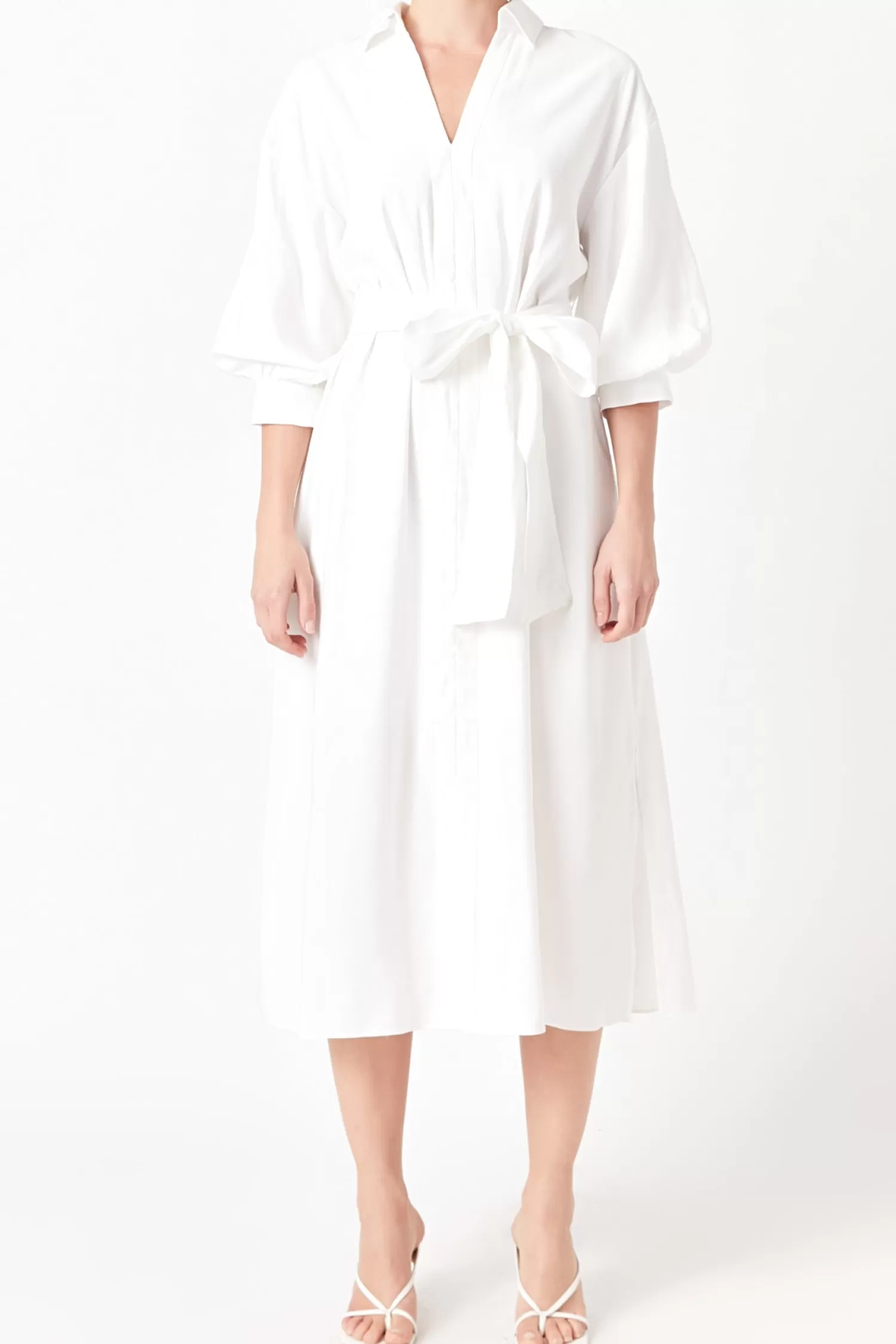 Sale Blouson Sleeve Shirt Midi Dress Date Night Dreams | Bridal Shower Glam