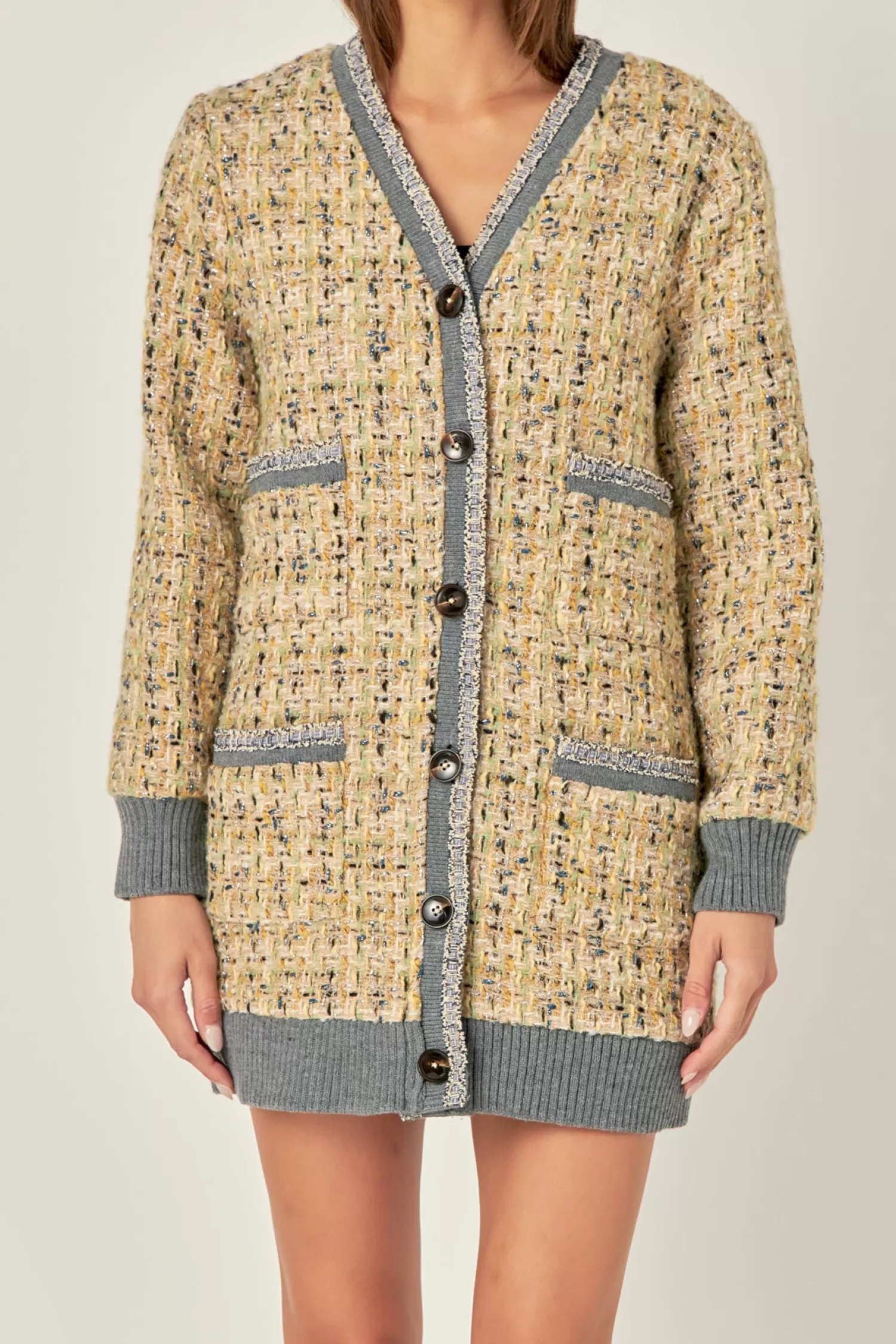 Shop Boucle Coat With Trim Jackets & Coats