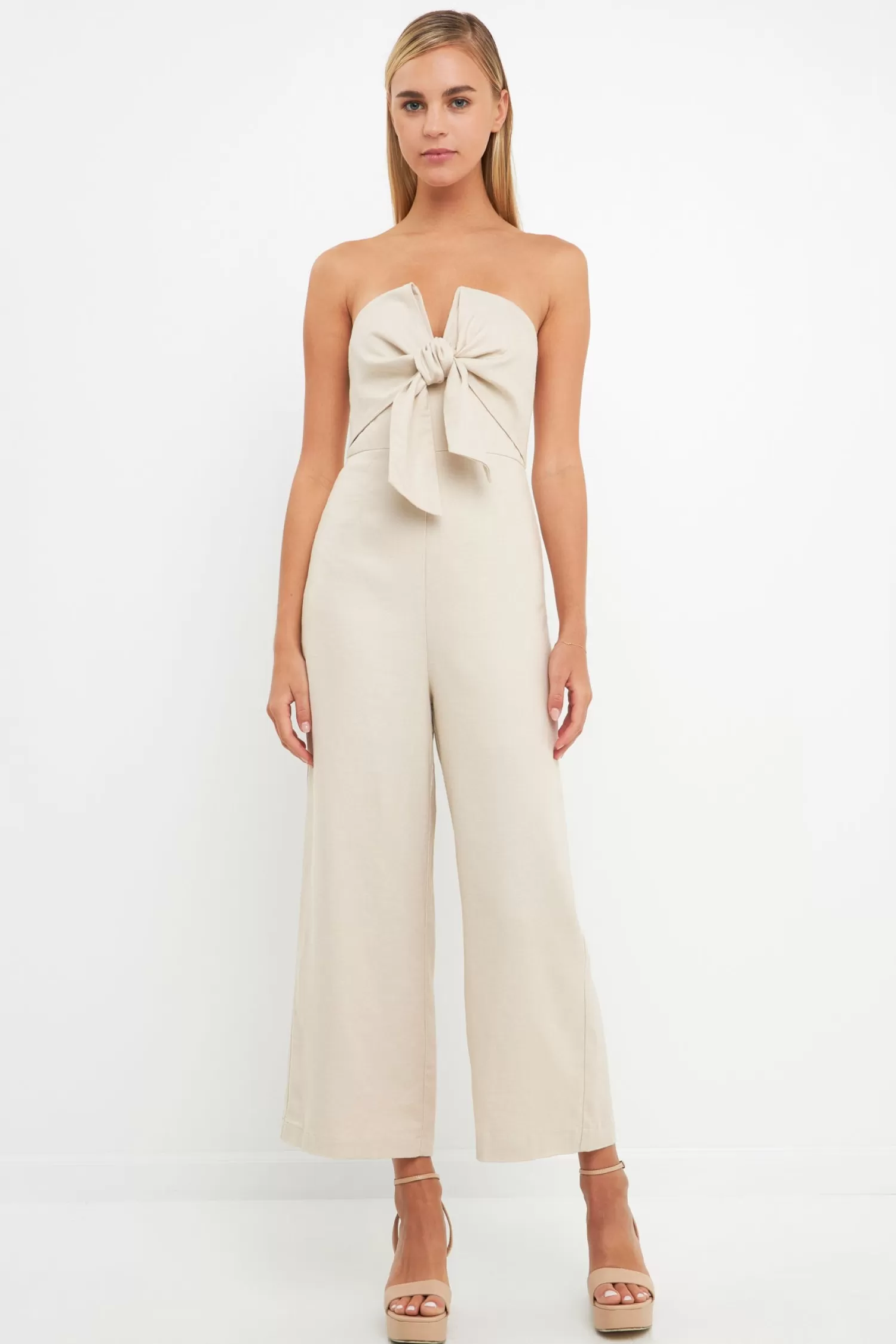 Store Bustier Front Tie Jumpsuit Jumpsuits