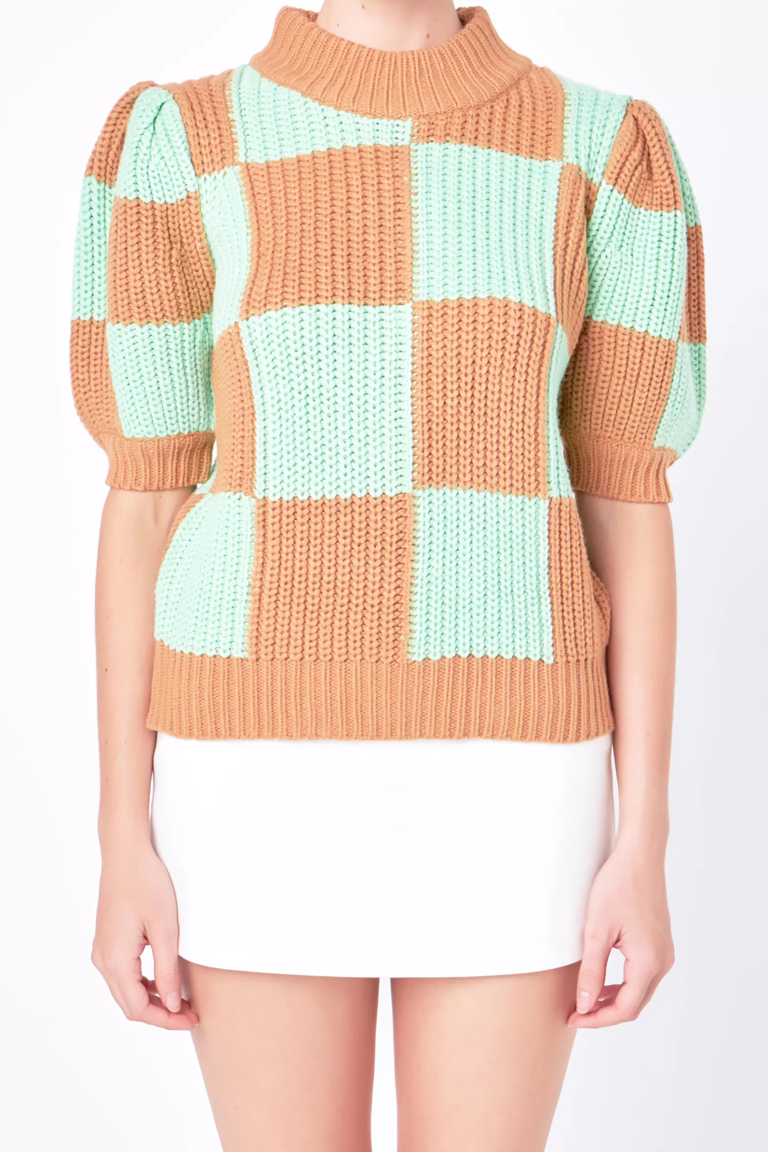 Hot Check Pattern Sweater Tops | Sweaters & Knits