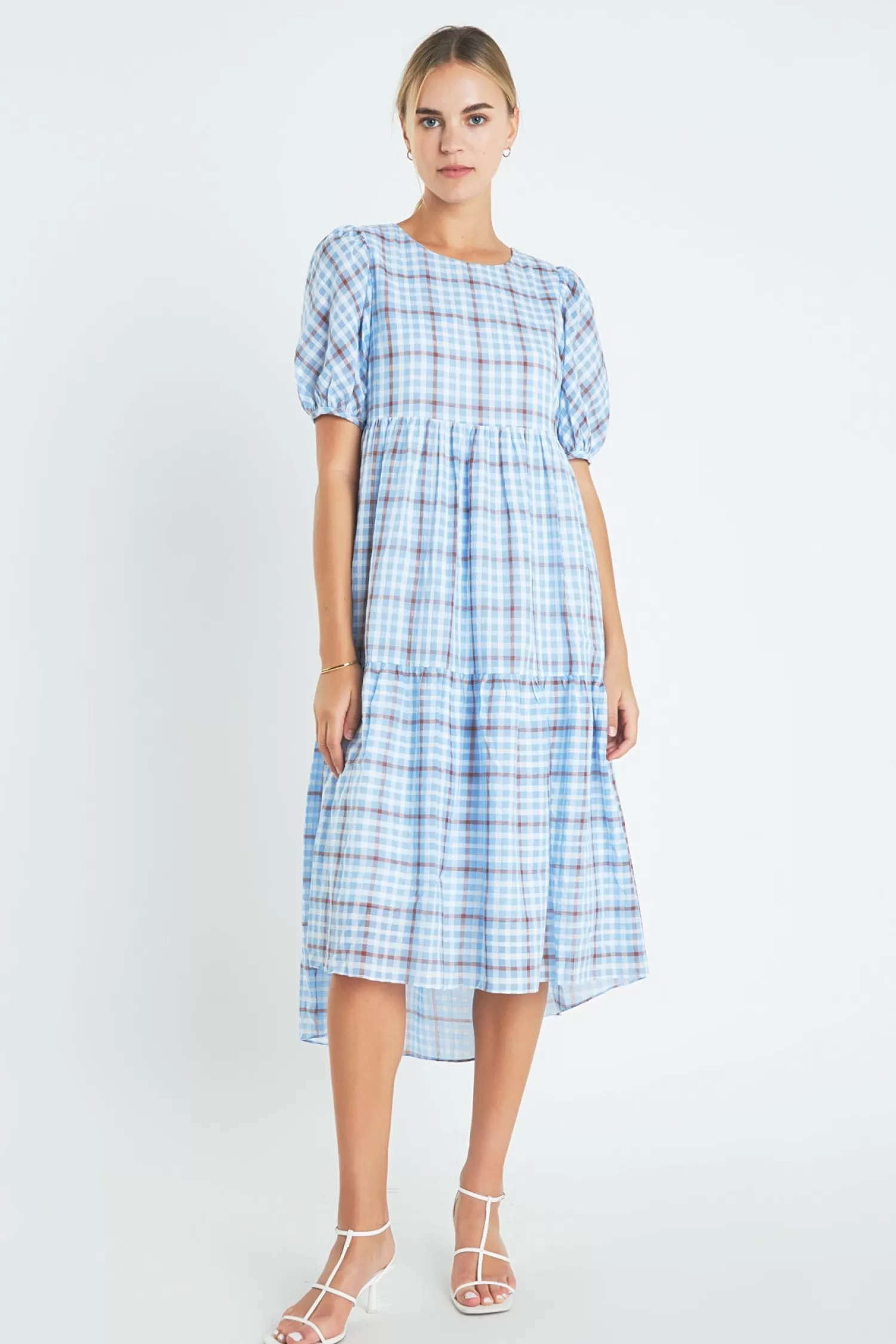 Best Check Print Midi Dress Midi Dresses | Lounge & Casual