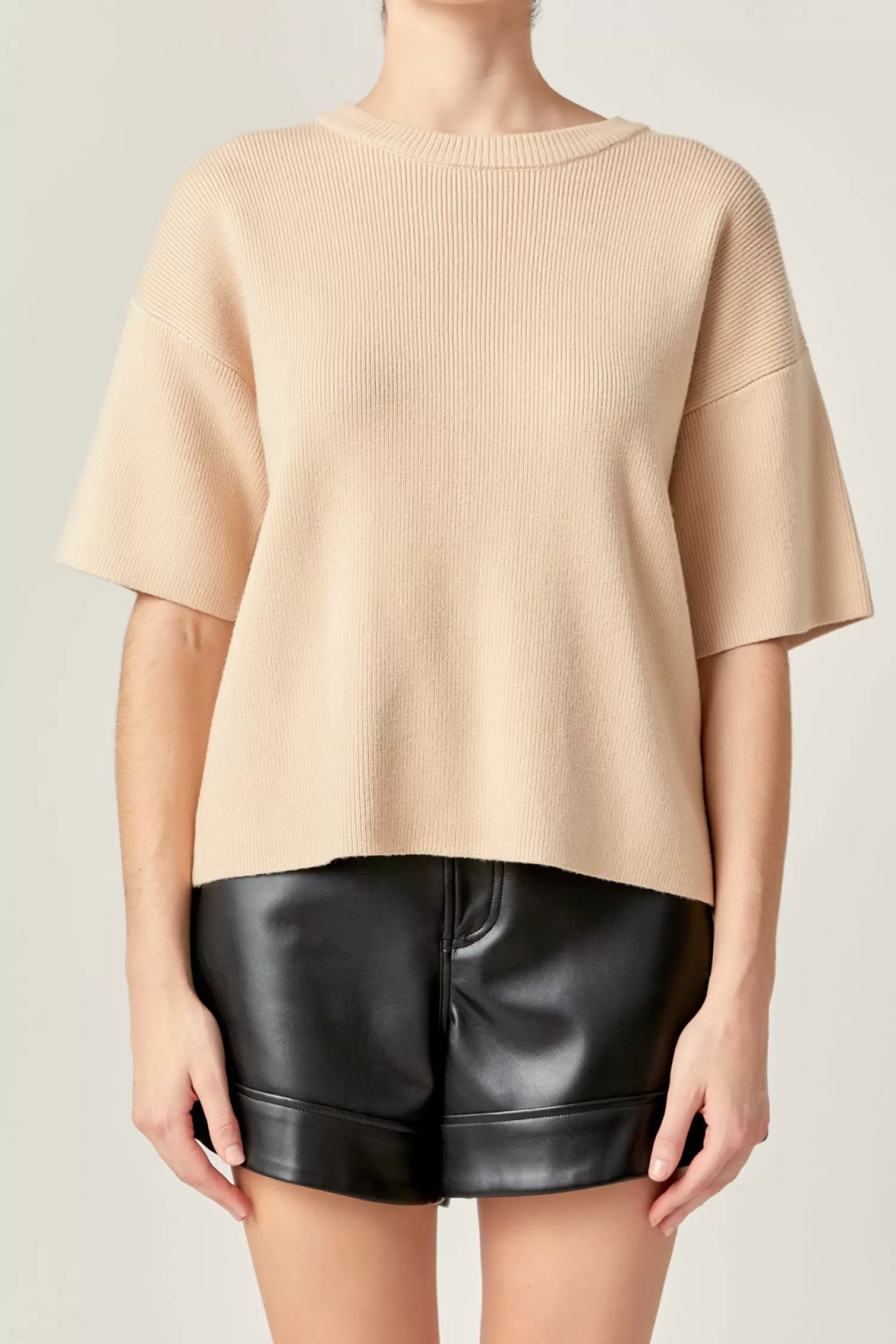 Online Collar Knit Half Sleeves Top Tops | Sweaters & Knits