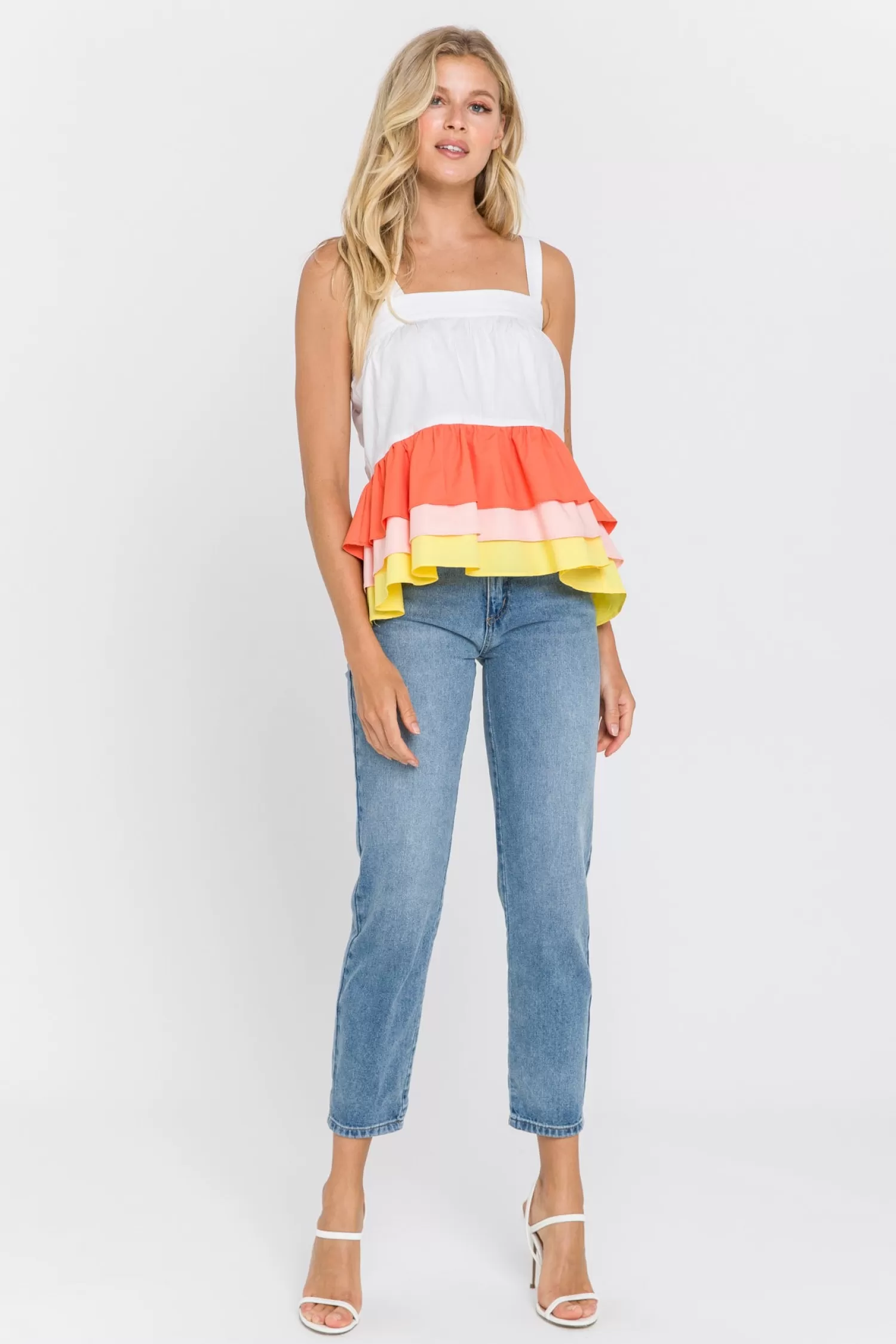 Flash Sale Color Block 3 Tiers Top Tops