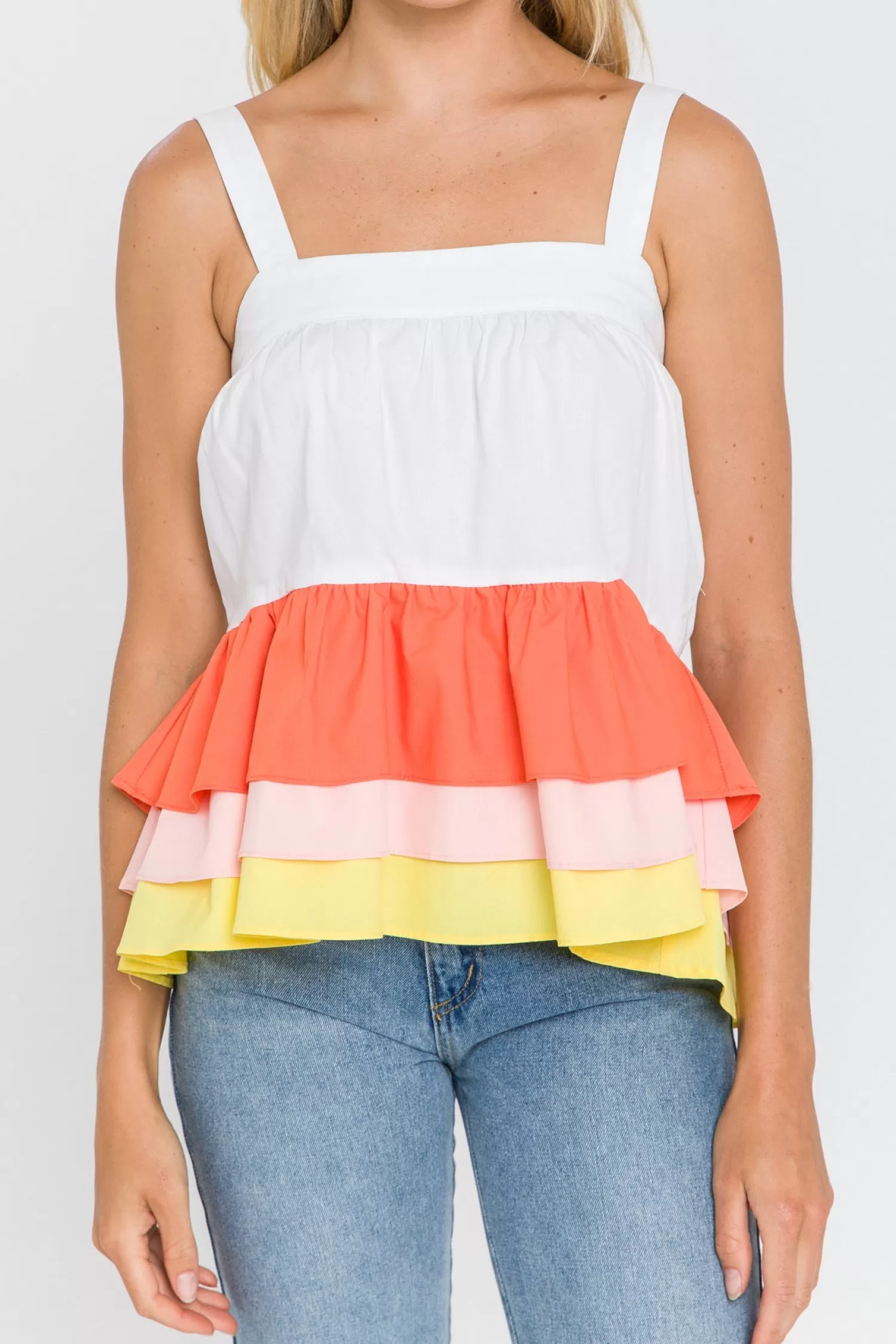 Flash Sale Color Block 3 Tiers Top Tops