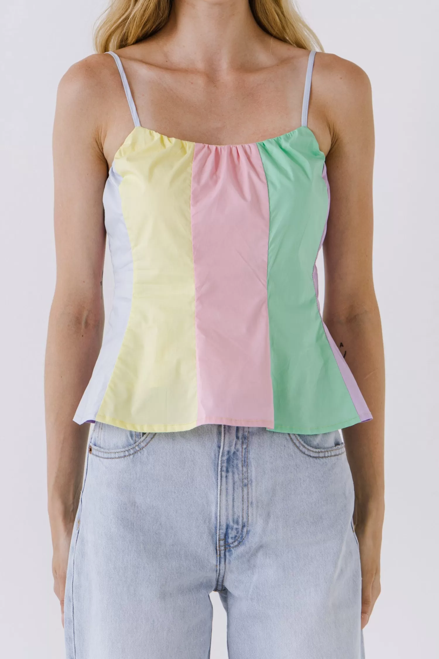 Best Sale Color Block Cami Top Stripe Wonders | Tops