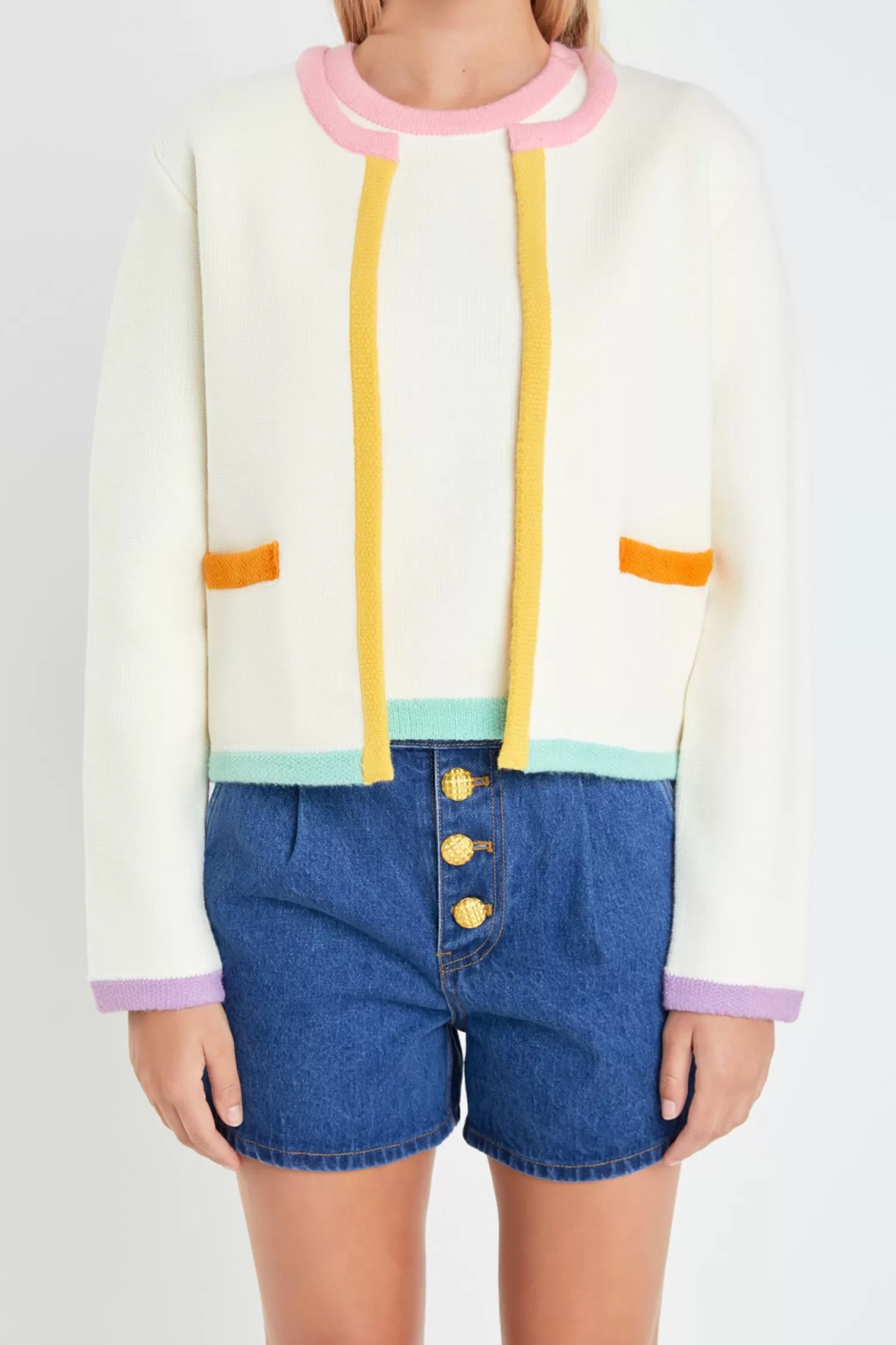 Hot Color Block Sweater Cardigan The Lady Jacket | Sweaters & Knits