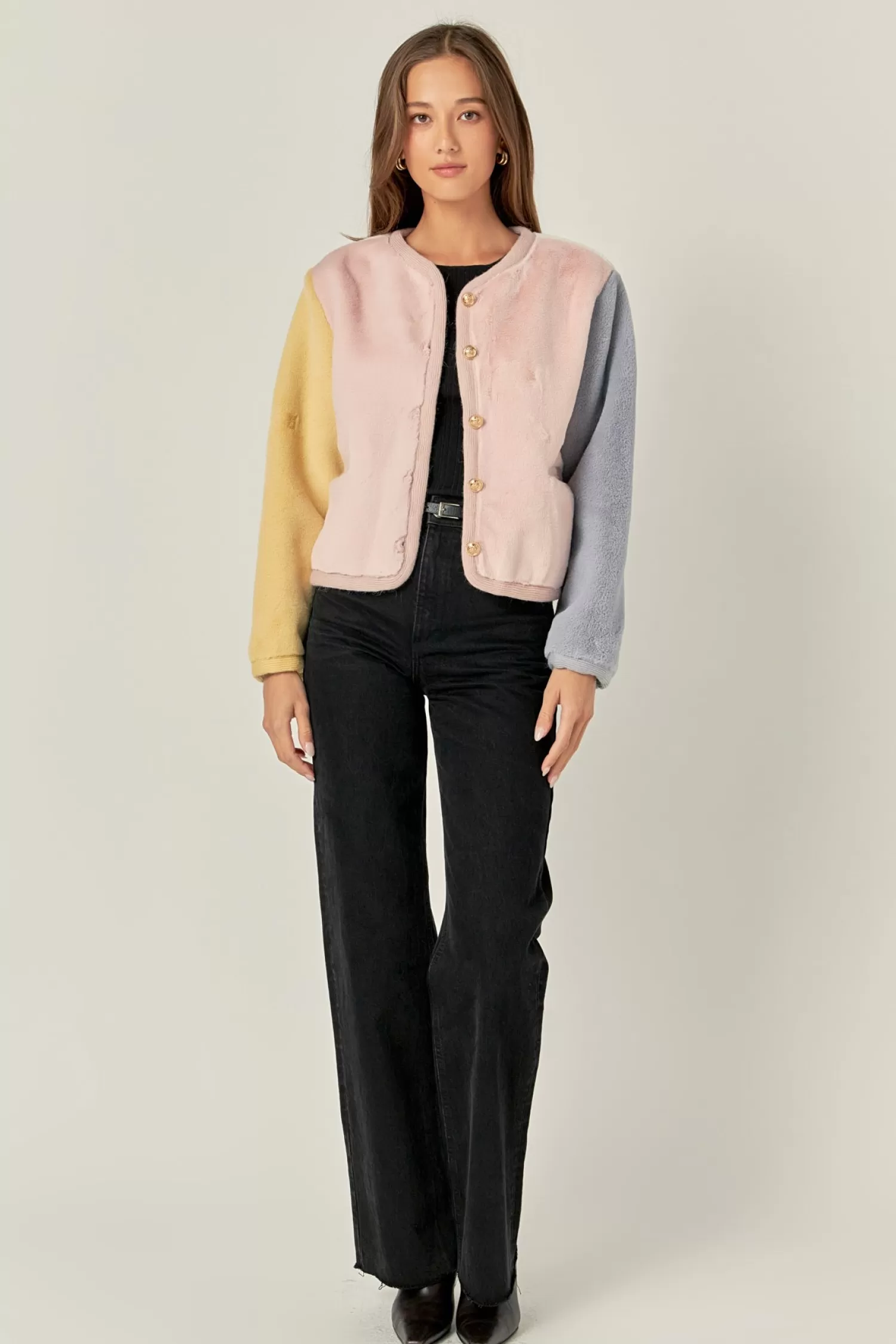 Discount Colorblock Faux Fur Jacket The Lady Jacket | Jackets & Coats