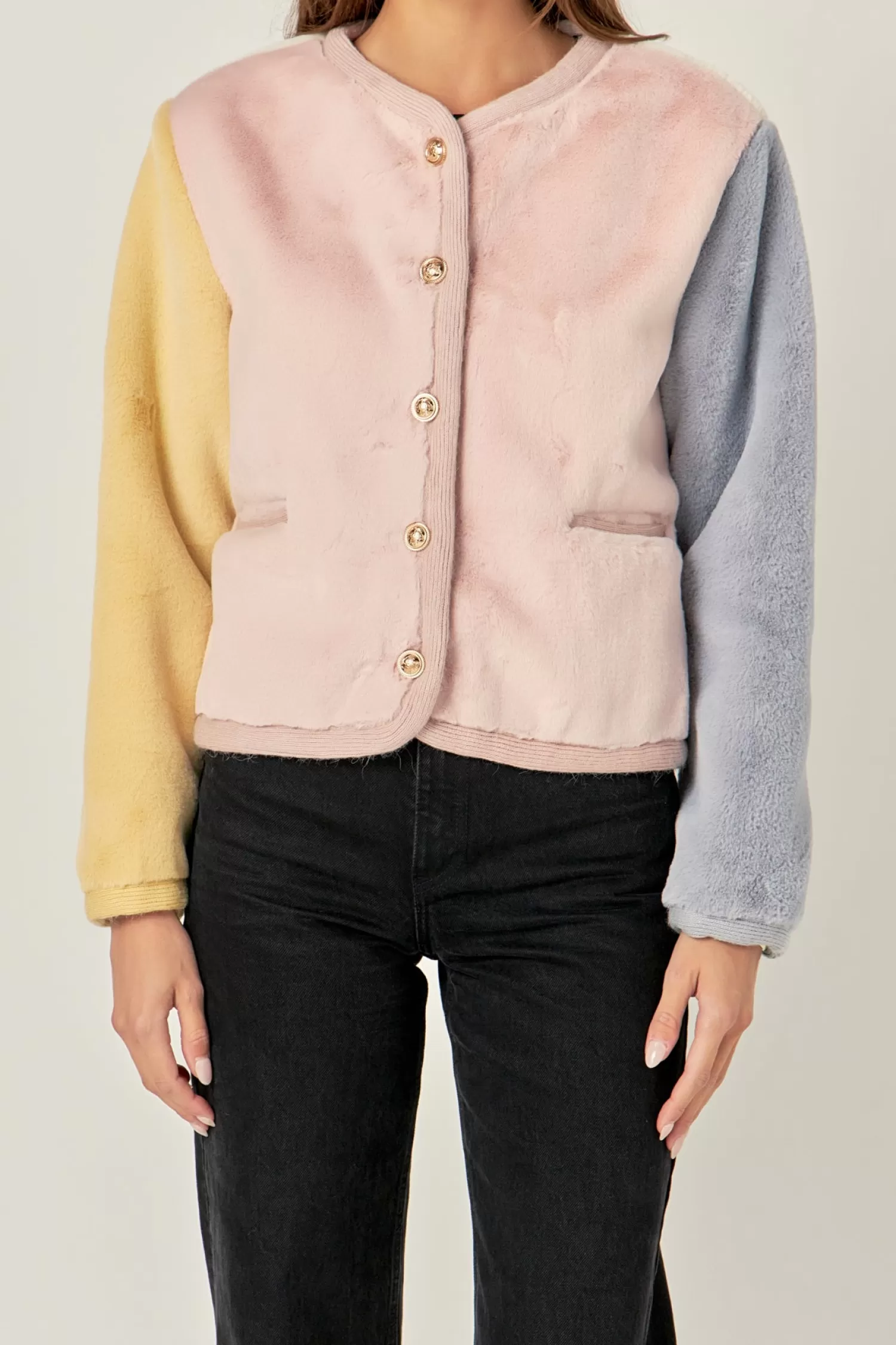 Discount Colorblock Faux Fur Jacket The Lady Jacket | Jackets & Coats