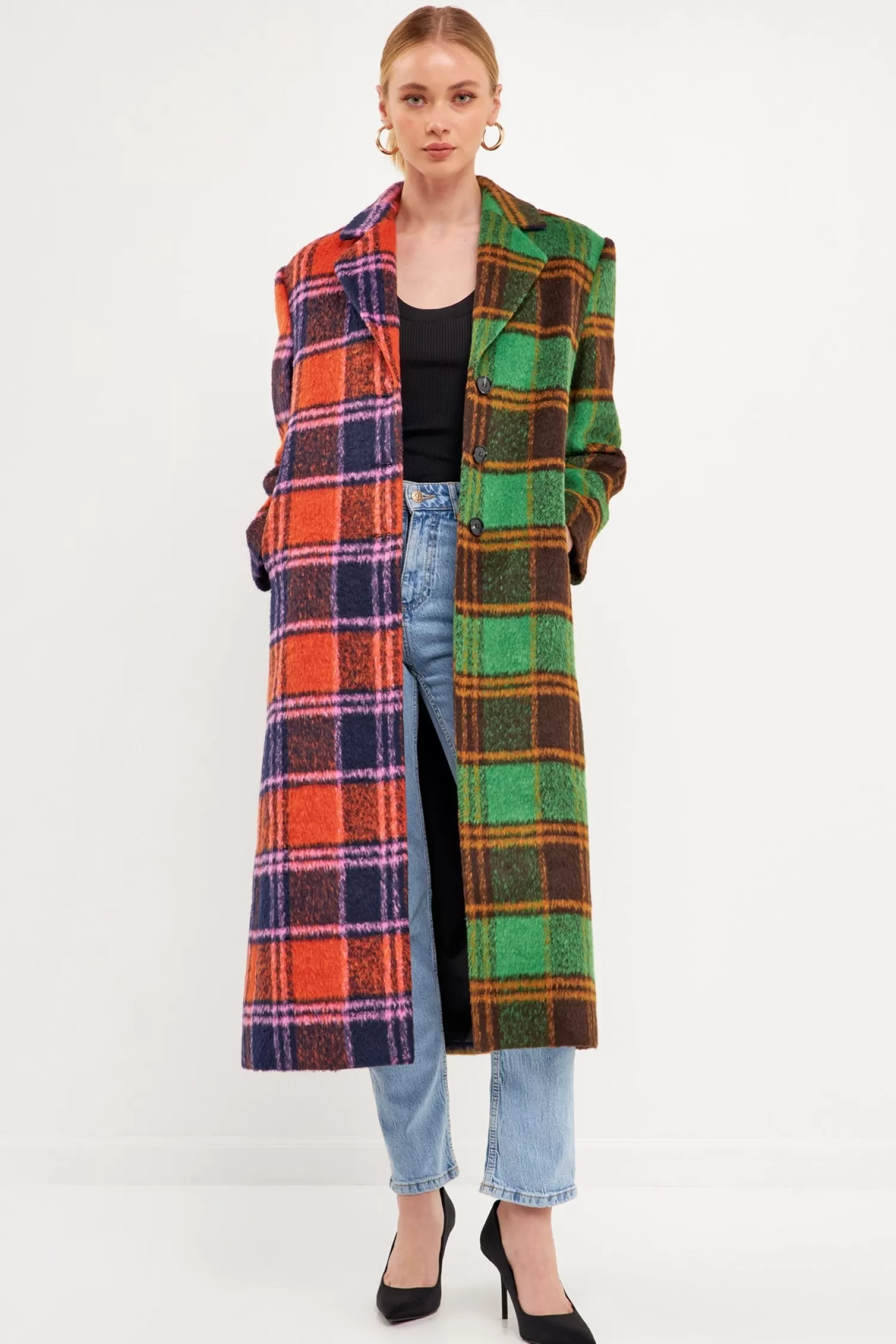 Outlet Colorblock Plaid Trench Coat Best Sellers | The Modern Preppy