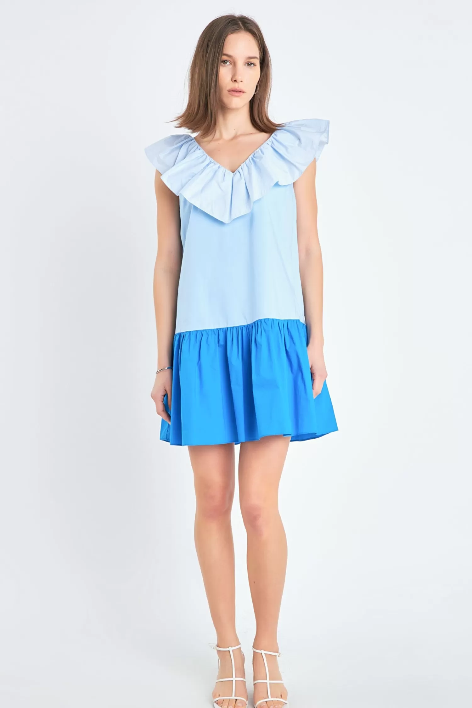 Flash Sale Colorblock Ruffled Shift Dress Mini Dresses | Dresses