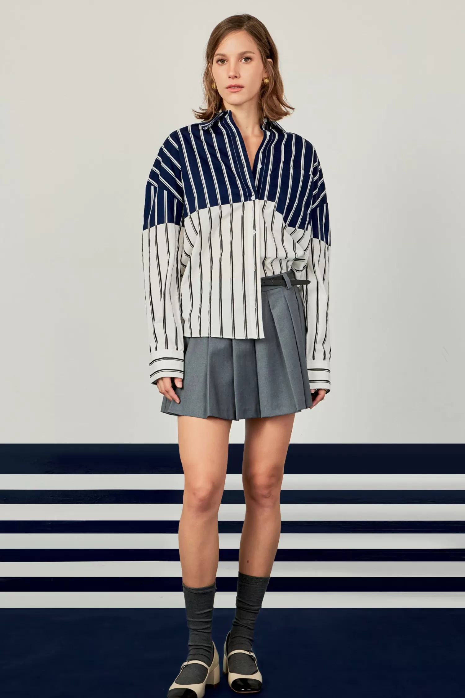 Cheap Colorblock Stripe Shirt Stripe Wonders | Tops