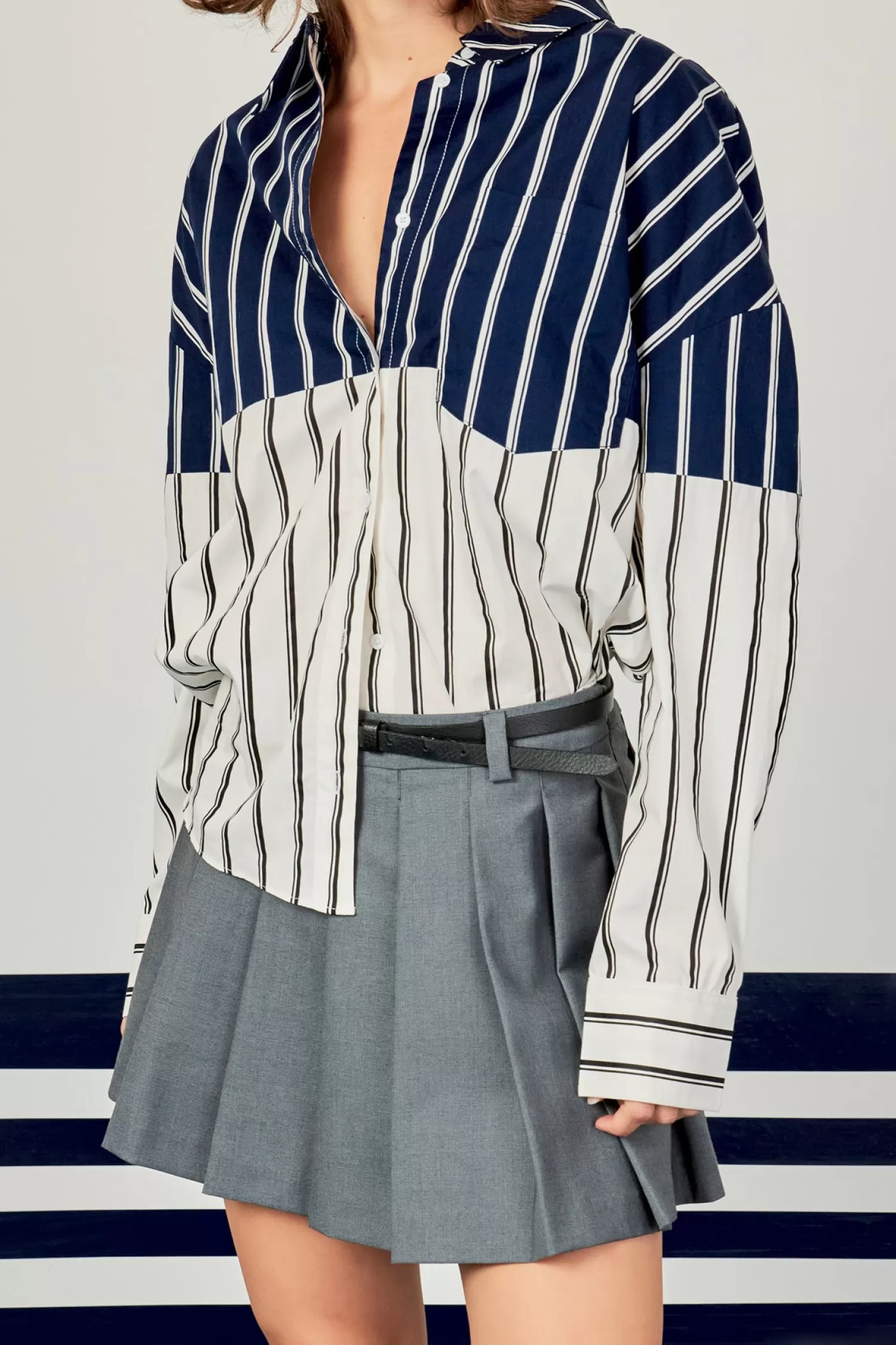 Cheap Colorblock Stripe Shirt Stripe Wonders | Tops