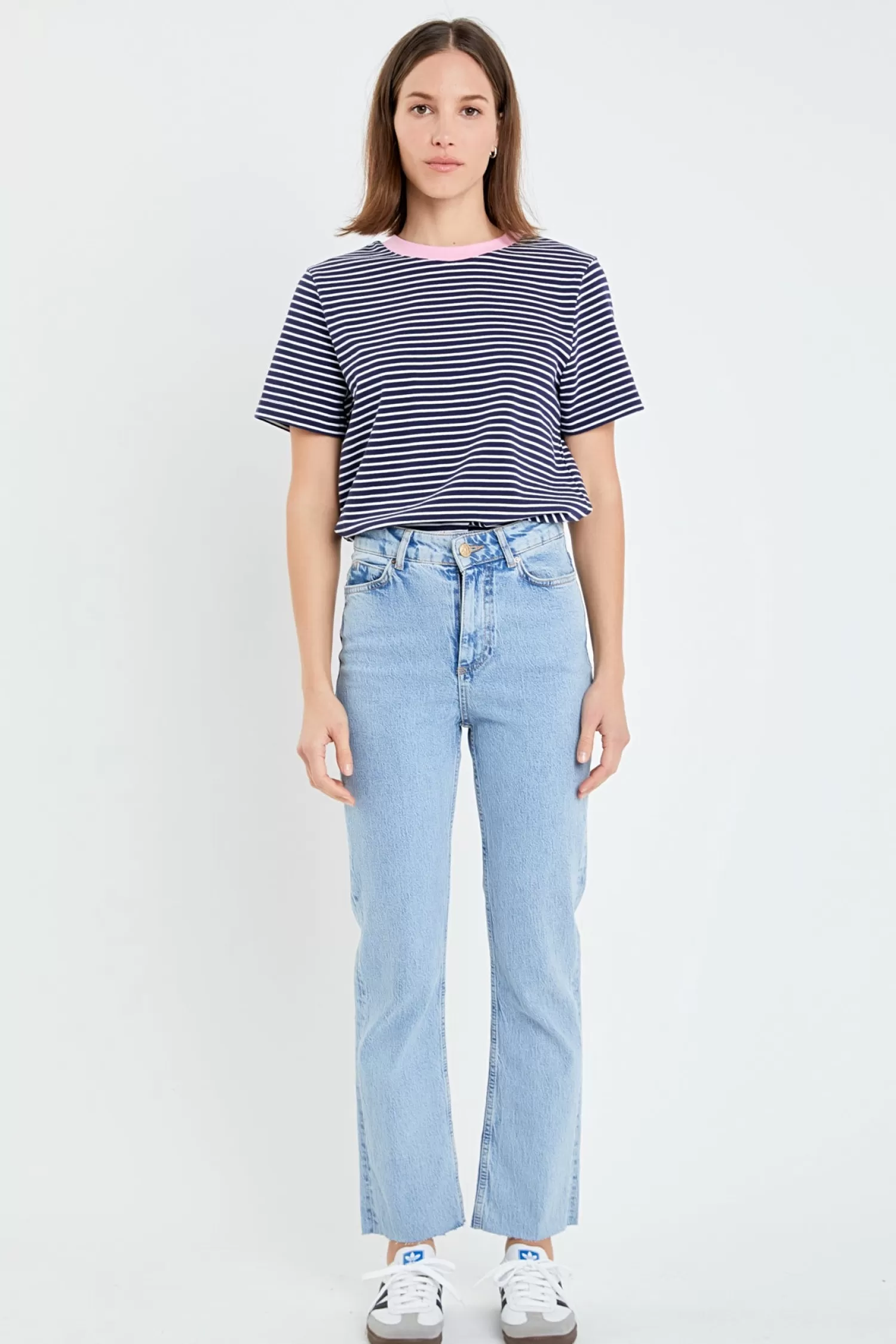 Discount Contrast Rib Stripe T-shirt Stripe Wonders | Tops