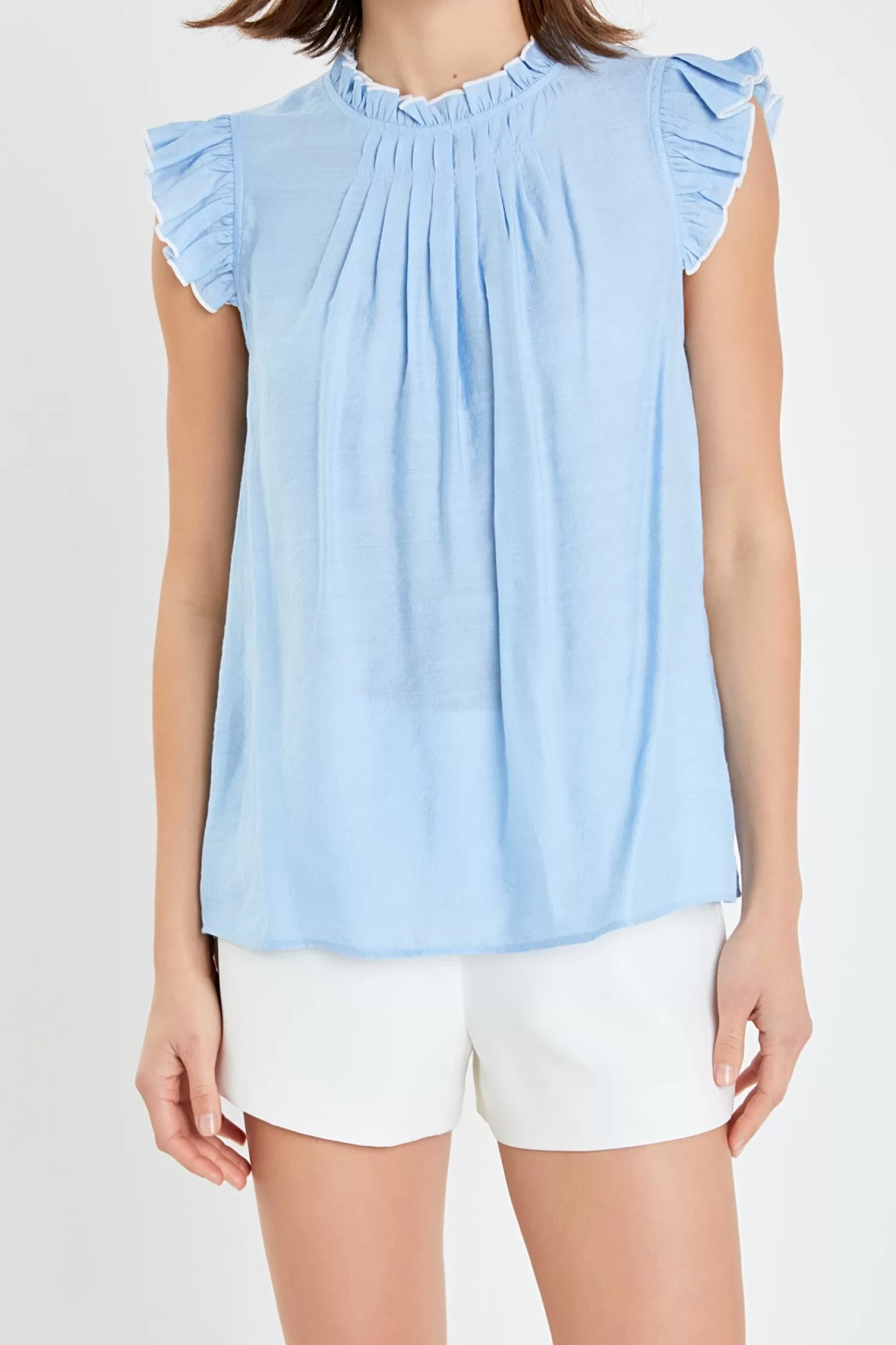 Store Contrast Stitch Sleeveless Top Tops