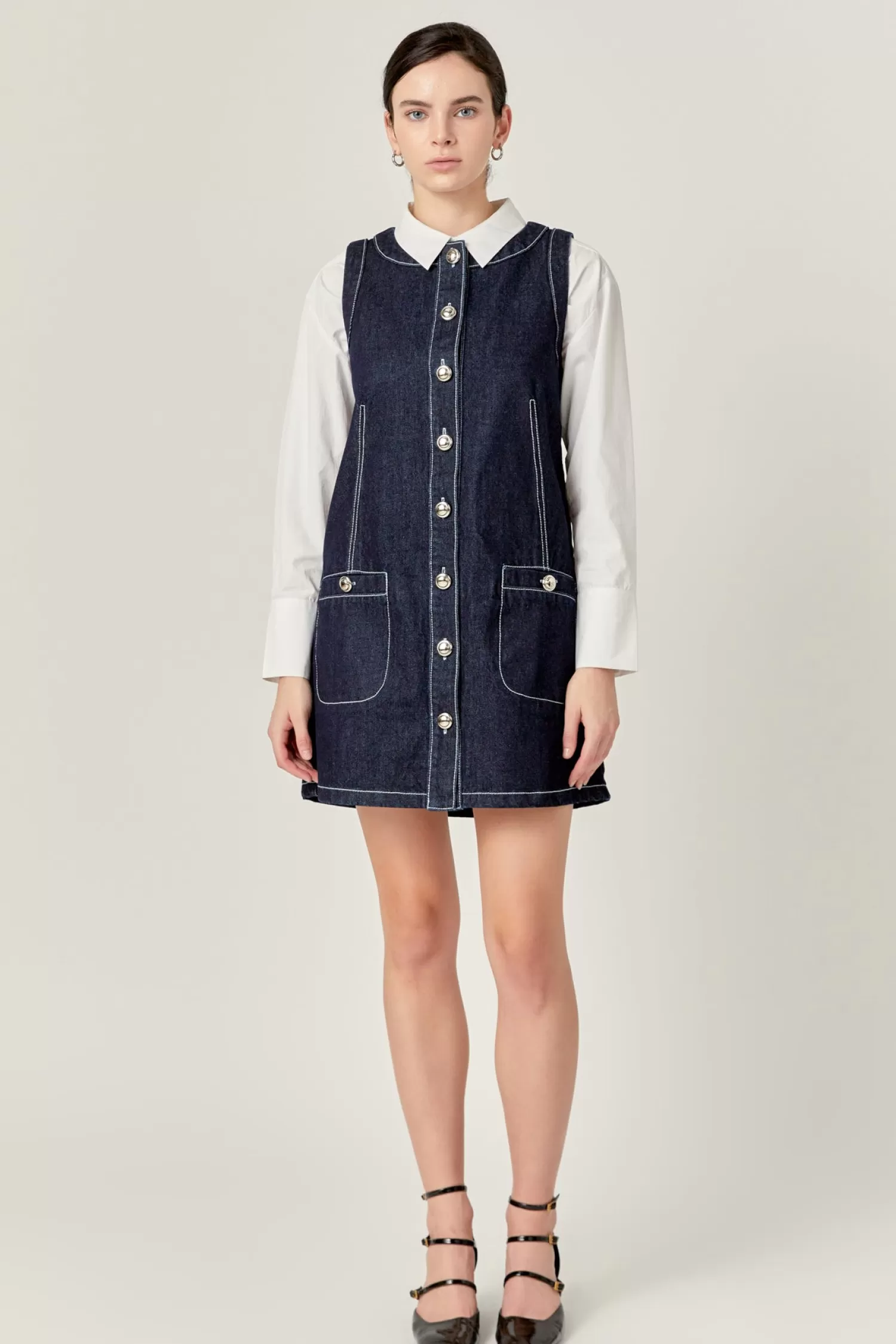 Clearance Denim Mini Dress Mini Dresses | Dresses