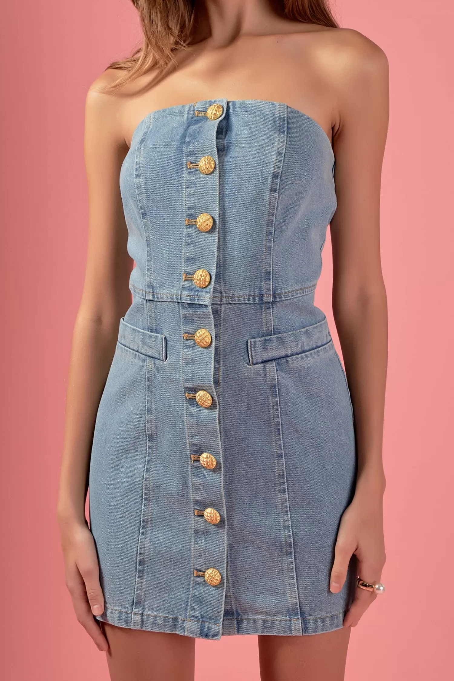 Shop Denim Tube Mini Dress Special Occasion | Mini Dresses