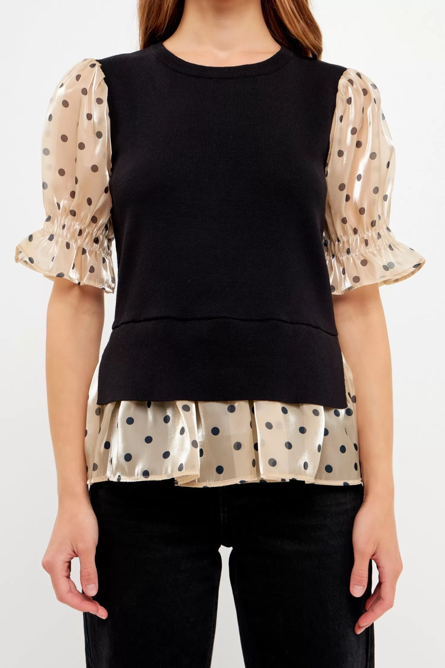 Online Dot Mixed Sweater Top Best Sellers | Mixed Media