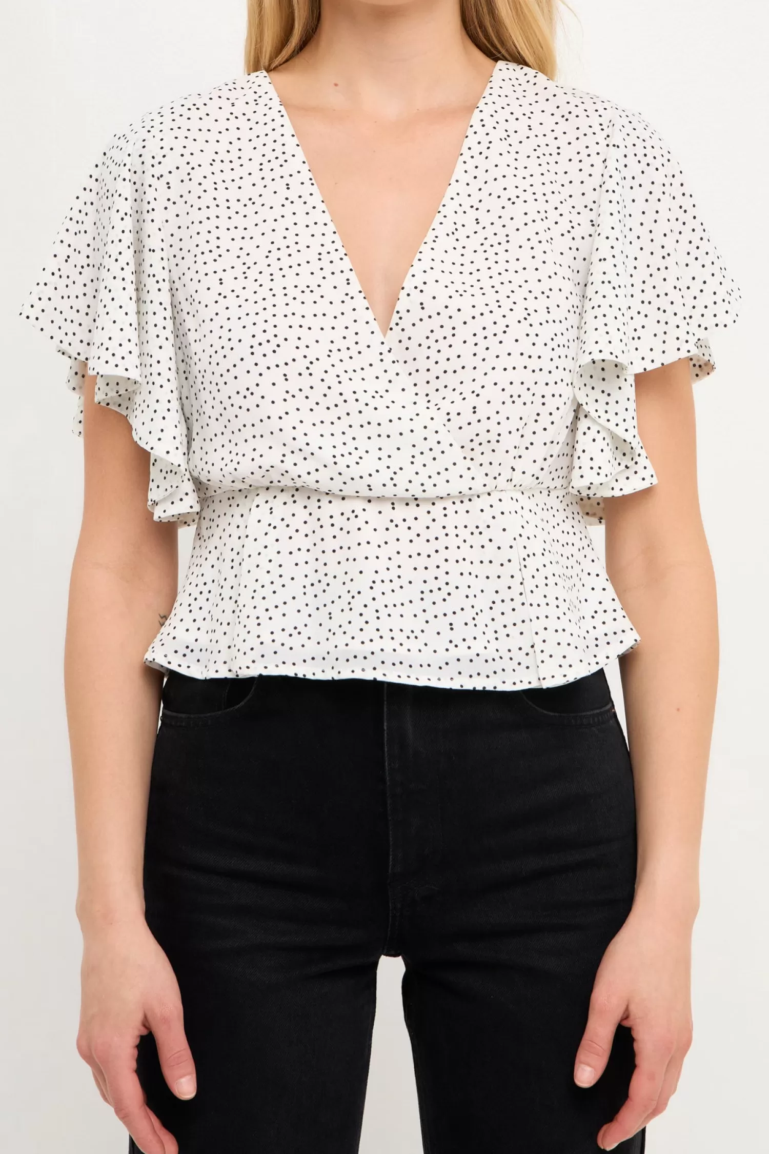 Best Dotted Wrapped Top Bridal Bliss | Tops