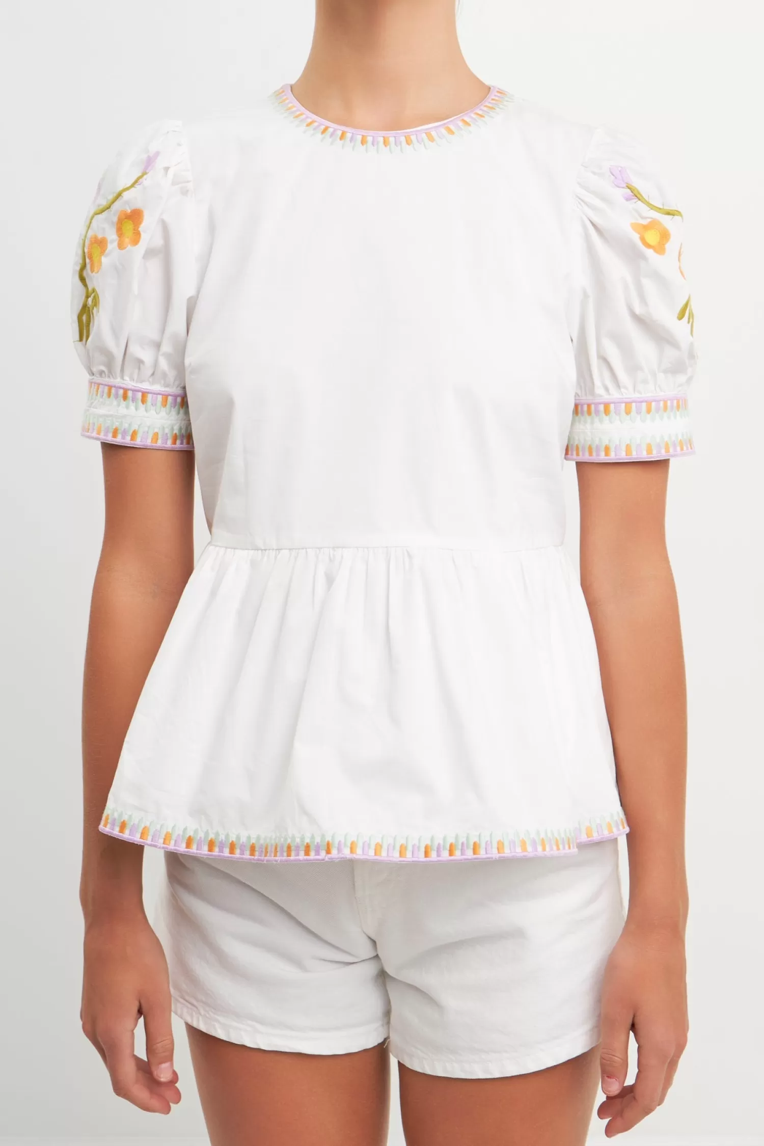 Clearance Embroided Peplum Top Best Sellers | Tops