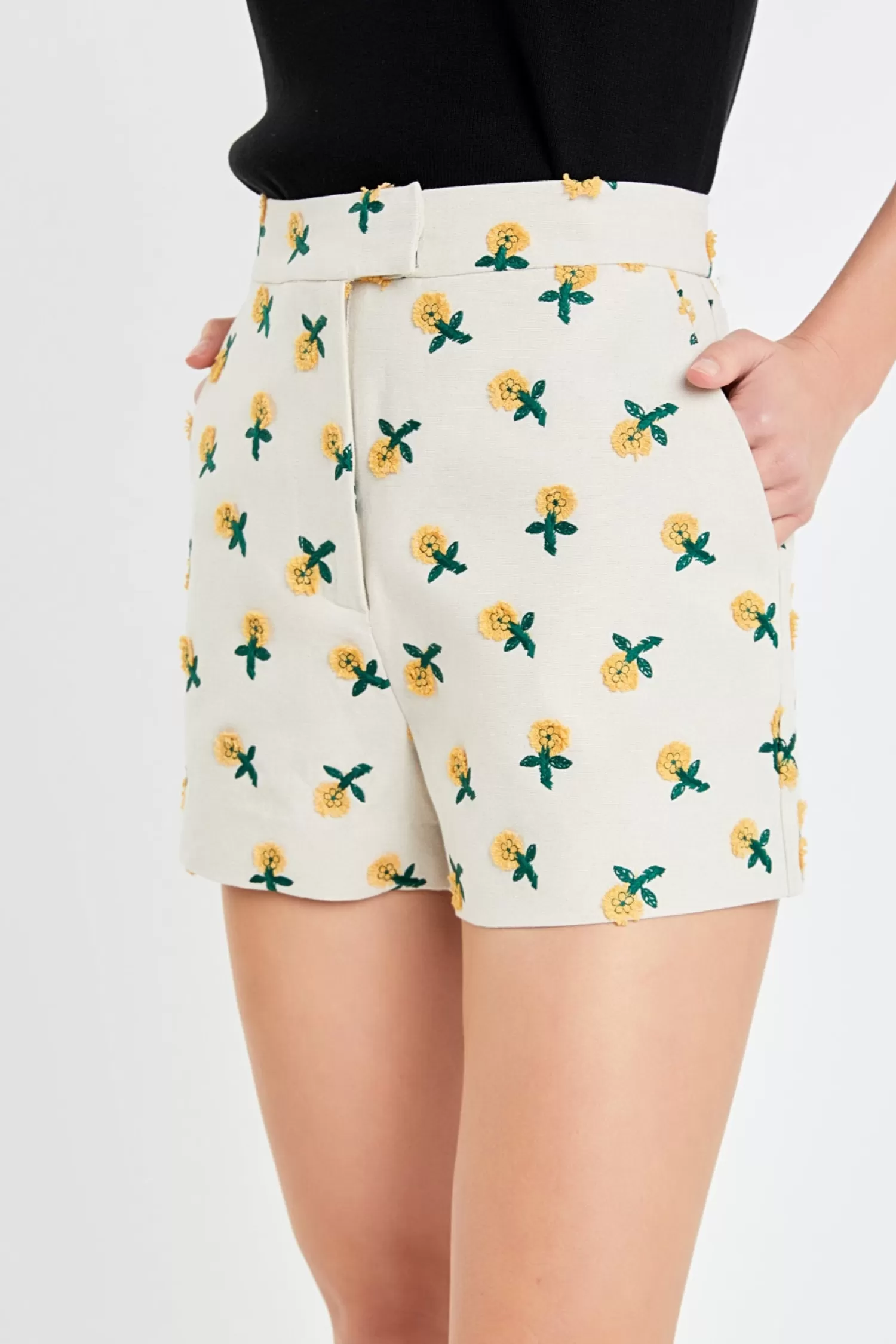 Store Embroidered Linen Shorts Shop By Color | Shorts