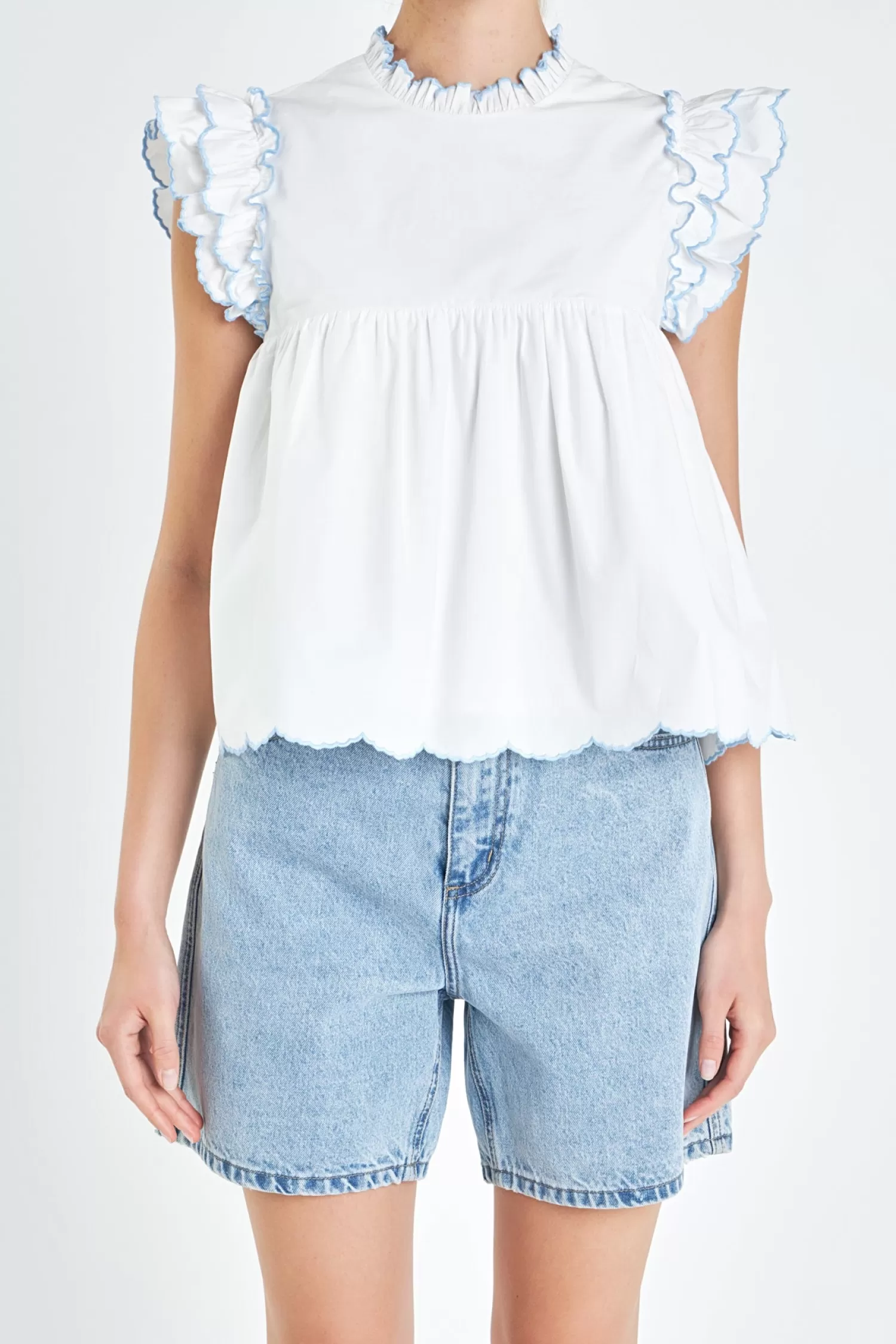 Online Embroidered Scallop Top Frills And Thrills | Tops