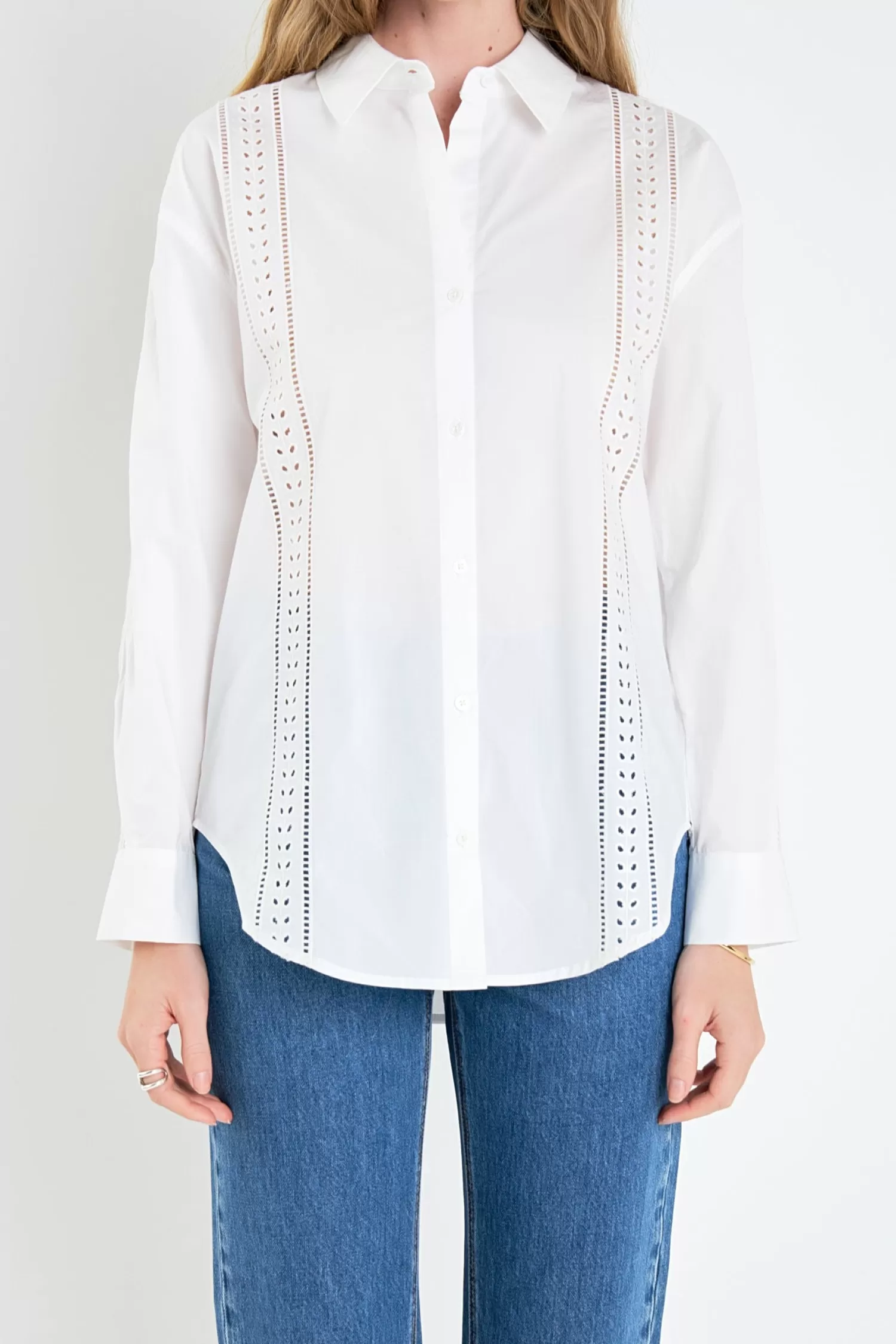 Best Embroidery Detail Shirt Bridal Bliss | Tops