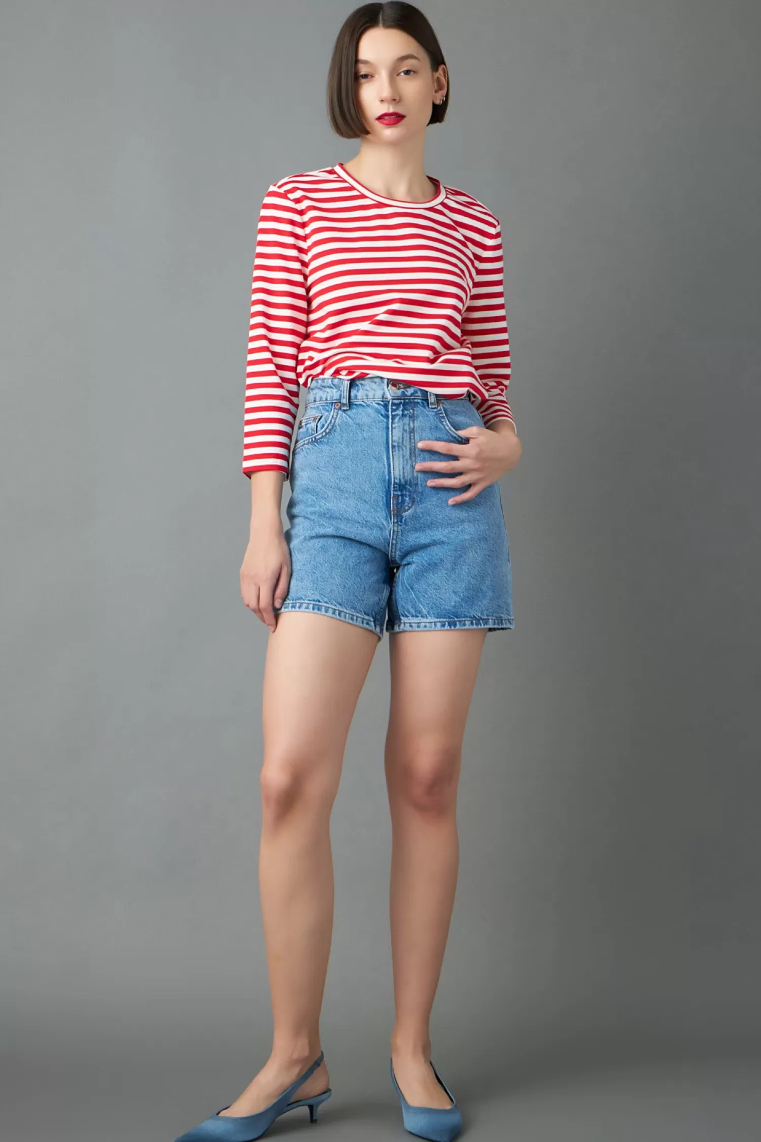 Discount Eyelet Combo Striped Top Stripe Wonders | Tops