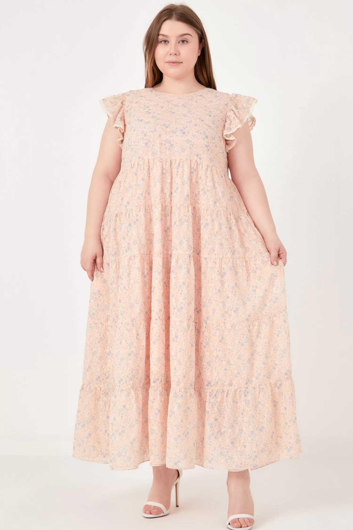 Clearance Eyelet Floral Tiered Maxi Dress Maxi Dresses | Lounge & Casual