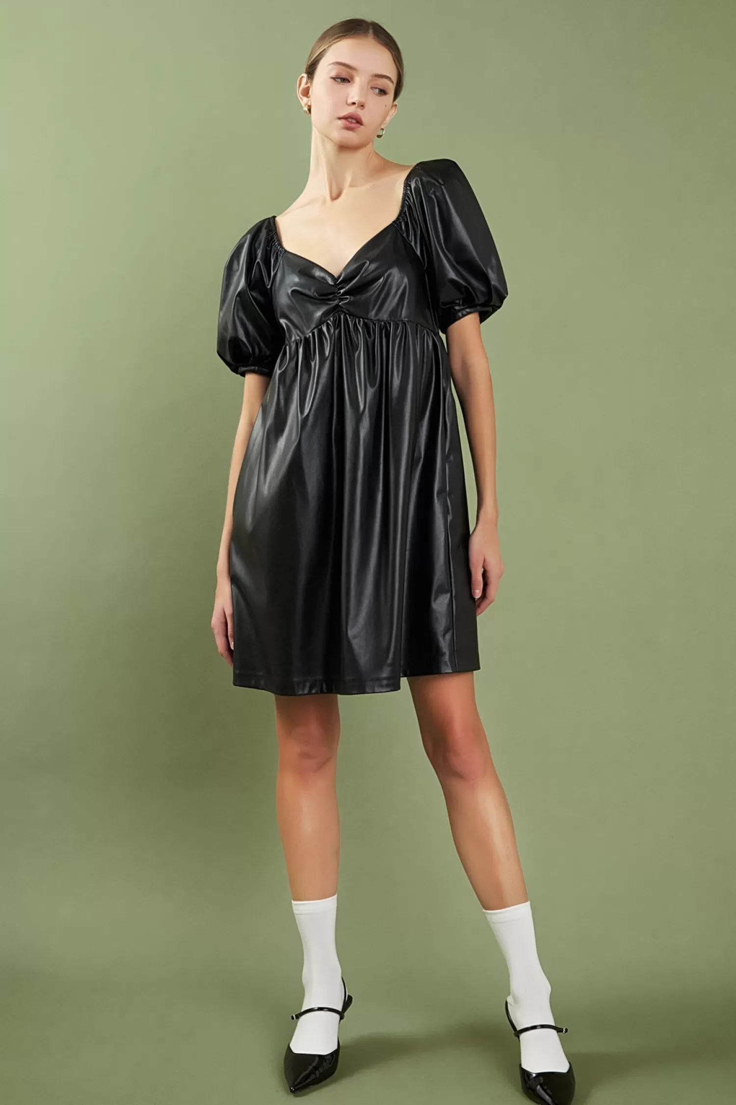 Outlet Faux Leather Mini Dress Date Night Dreams | Mini Dresses