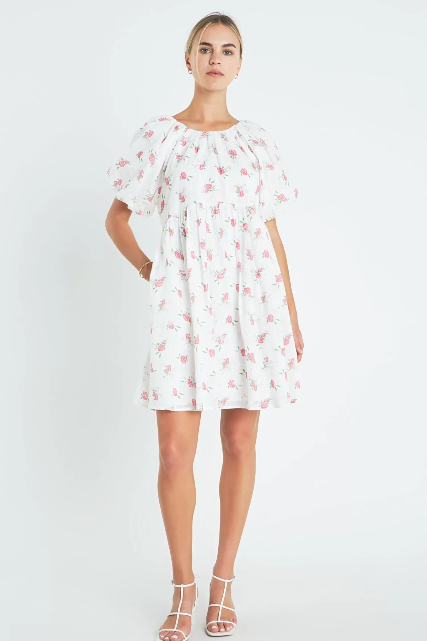 Fashion Floral Cotton Embroidered Dress Date Night Dreams | Bridal Shower Glam