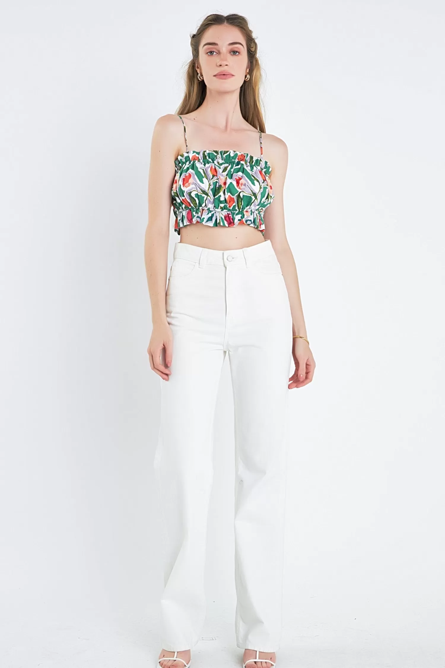 Best Sale Floral Print Cropped Top Tops | Matching Sets