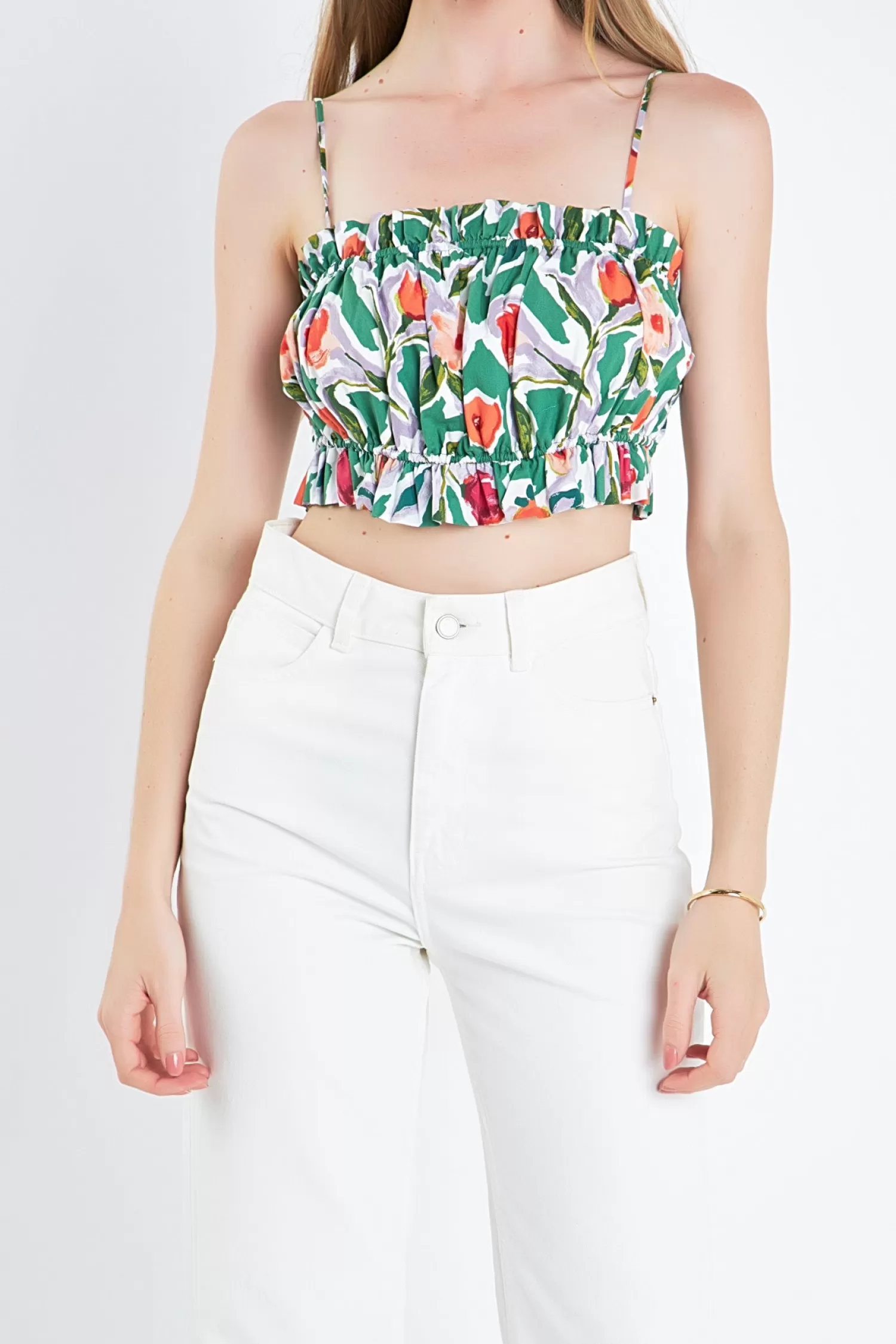 Best Sale Floral Print Cropped Top Tops | Matching Sets