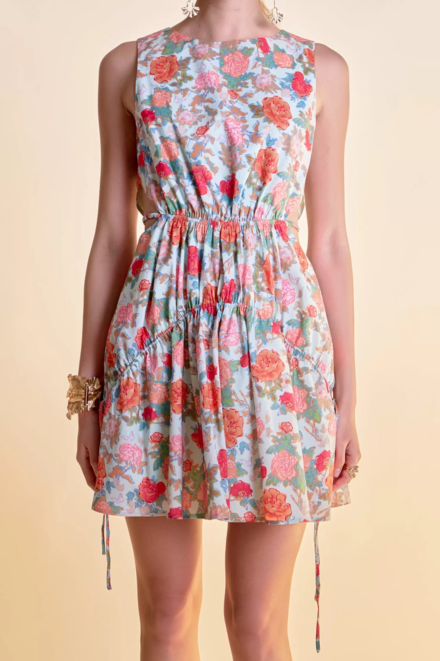 Online Floral Print Cut Out Mini Dress Special Occasion | Mini Dresses