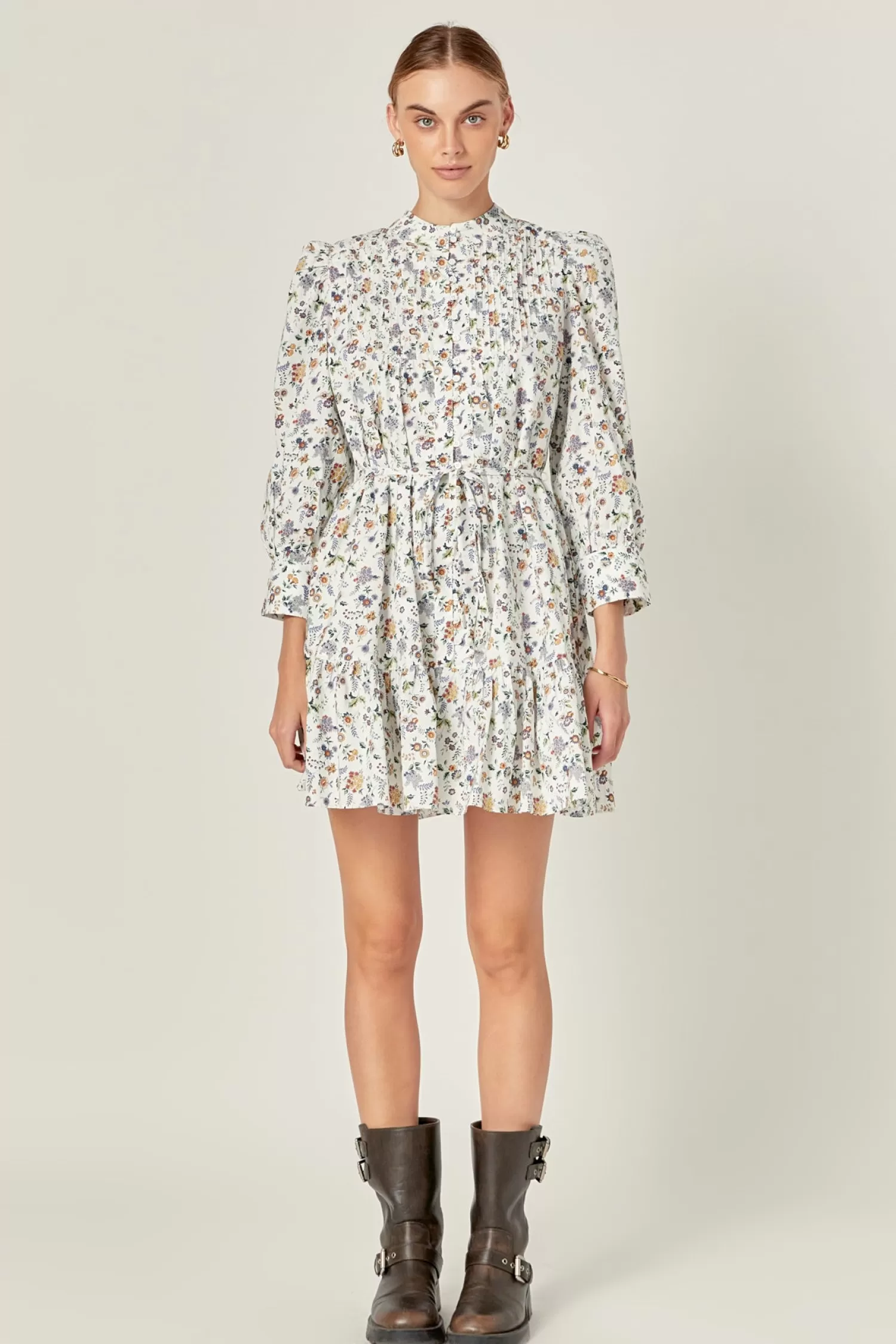 Best Floral Print Pintuck Smock Mini Dress Date Night Dreams | Bridal Shower Glam