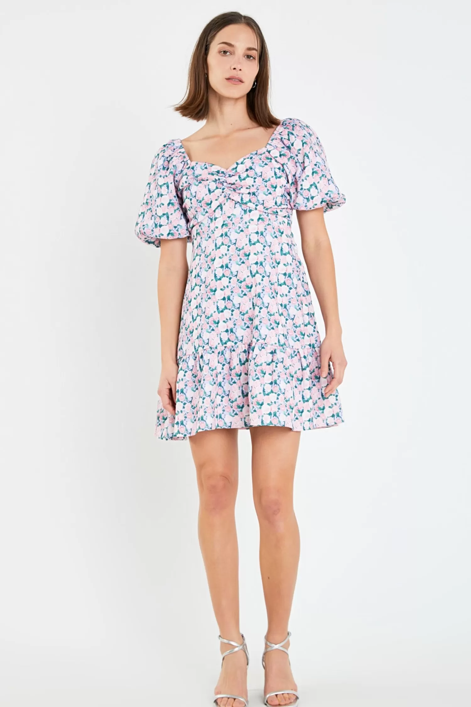 Clearance Floral Puff Sleeve Mini Dress Mini Dresses | Dresses