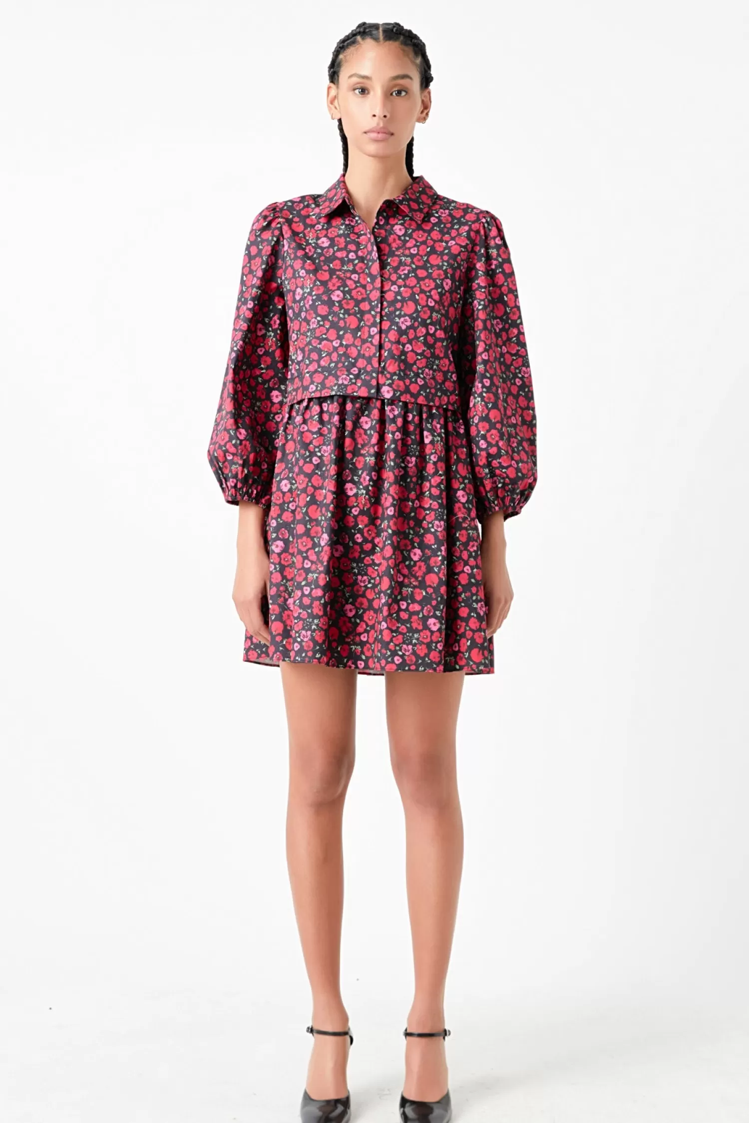 New Floral Shirt Mini Dress Bridal Shower Glam | Special Occasion