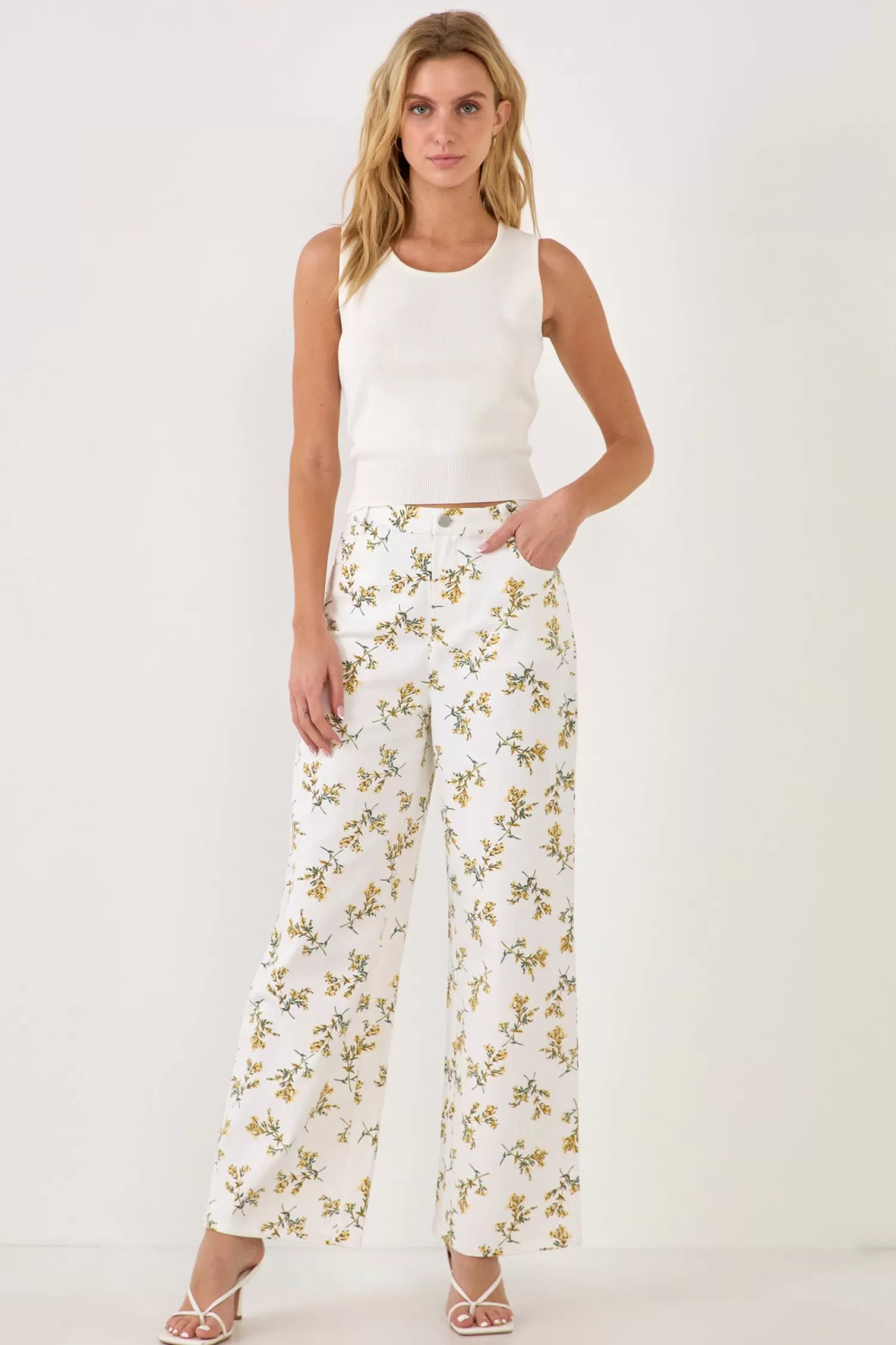 Clearance Floral Straight Leg Pants Pants | Bottoms