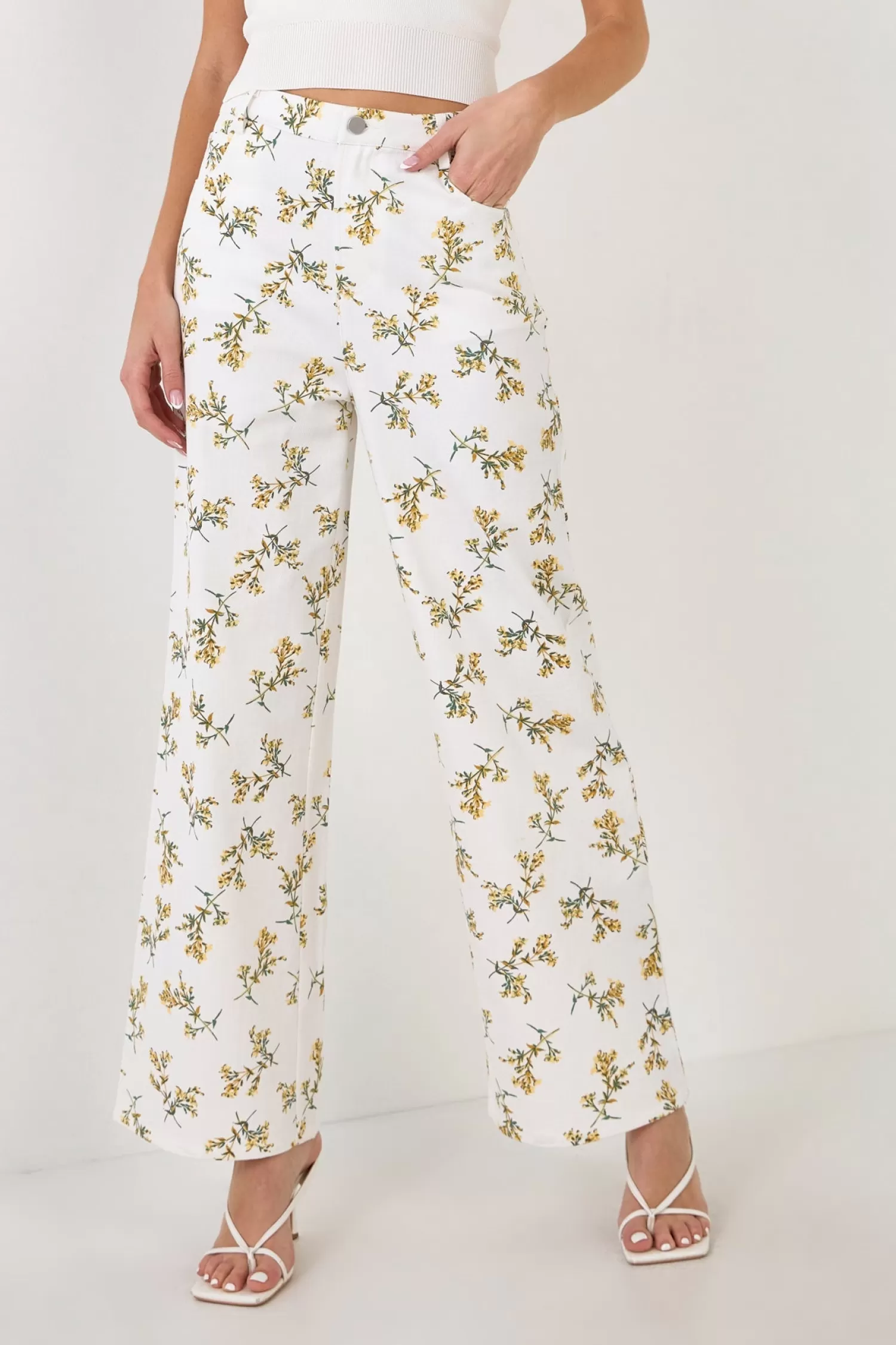 Clearance Floral Straight Leg Pants Pants | Bottoms