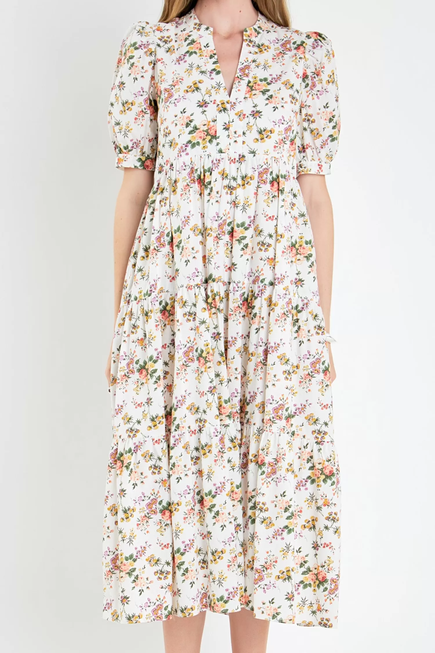 Store Floral Tiered Midi Dress Date Night Dreams | Bridal Shower Glam