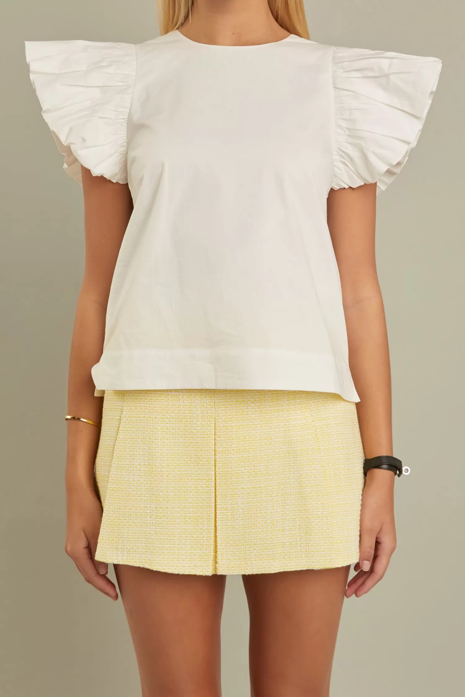 New Folded Ruffle Sleeve Top Best Sellers | Frills And Thrills