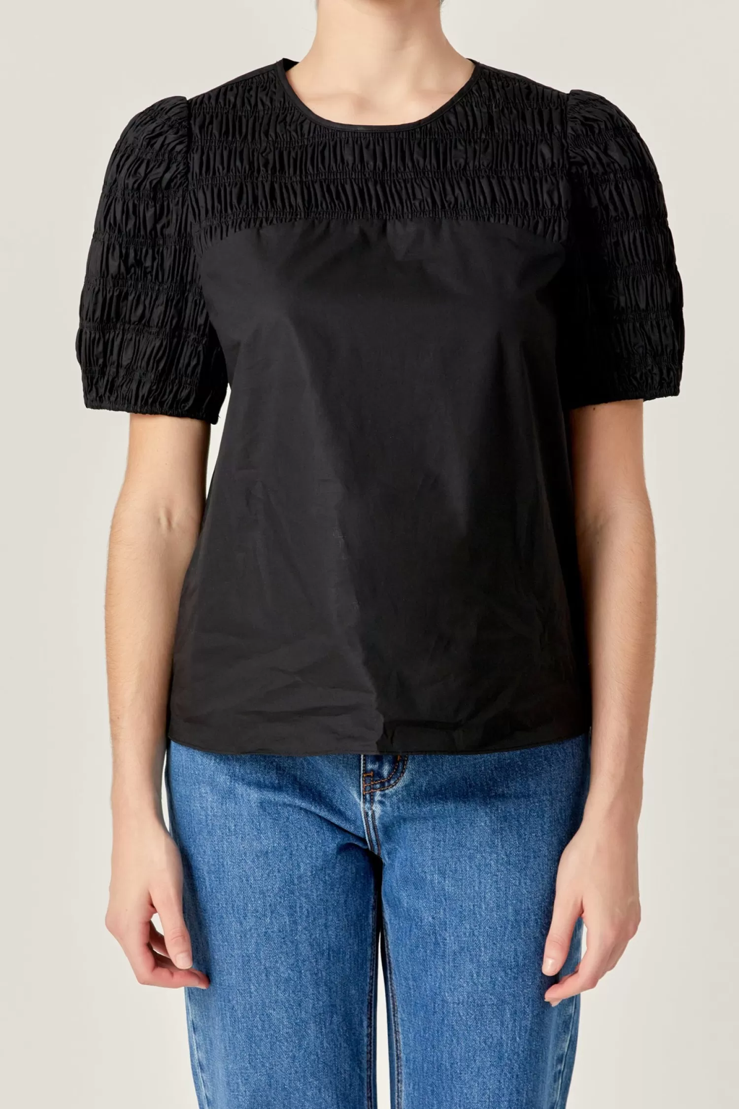 Sale Front Cut-out Smocked Top Puff Sleeve Perfection | Tops