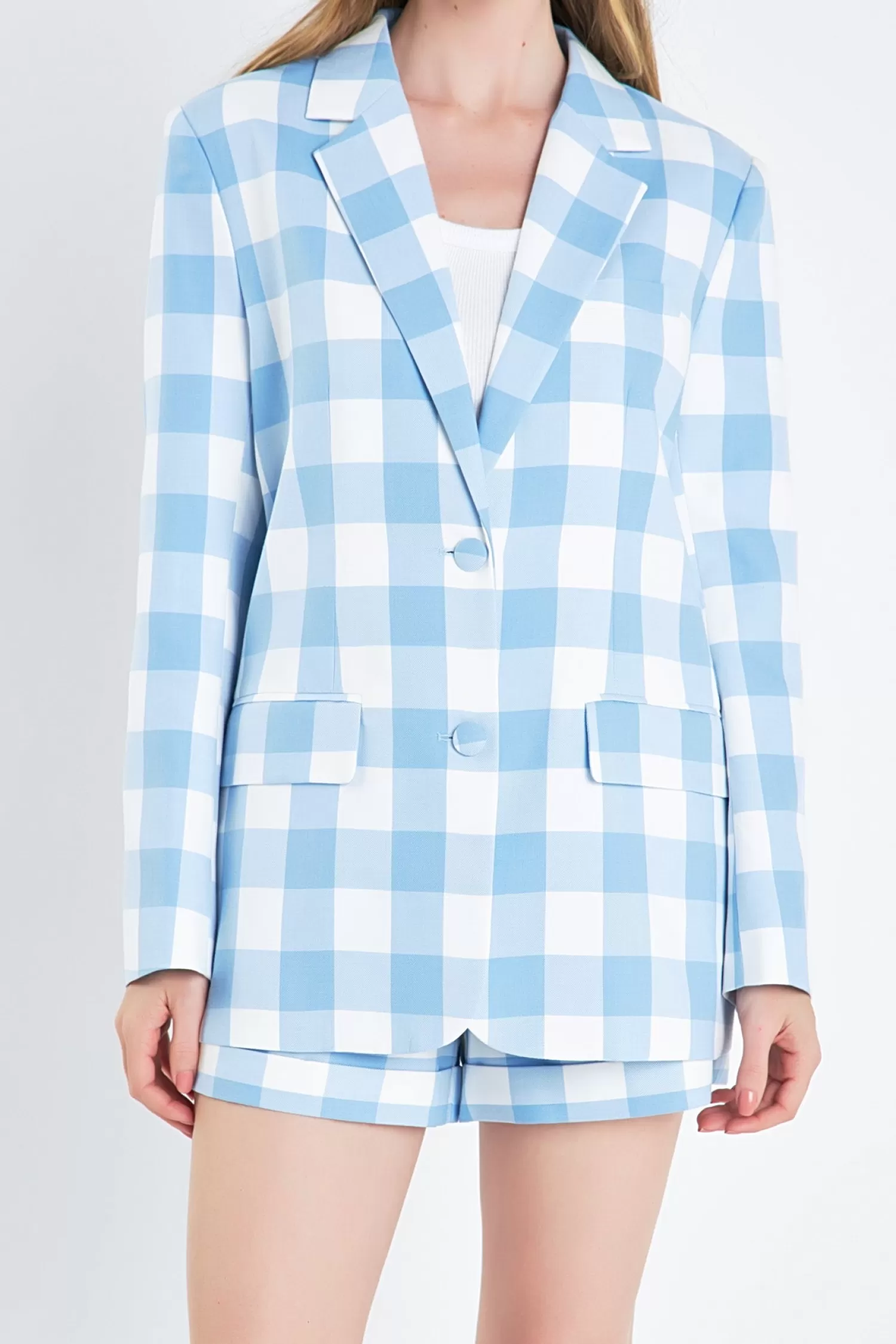 Hot Gingham Blazer Jackets & Coats